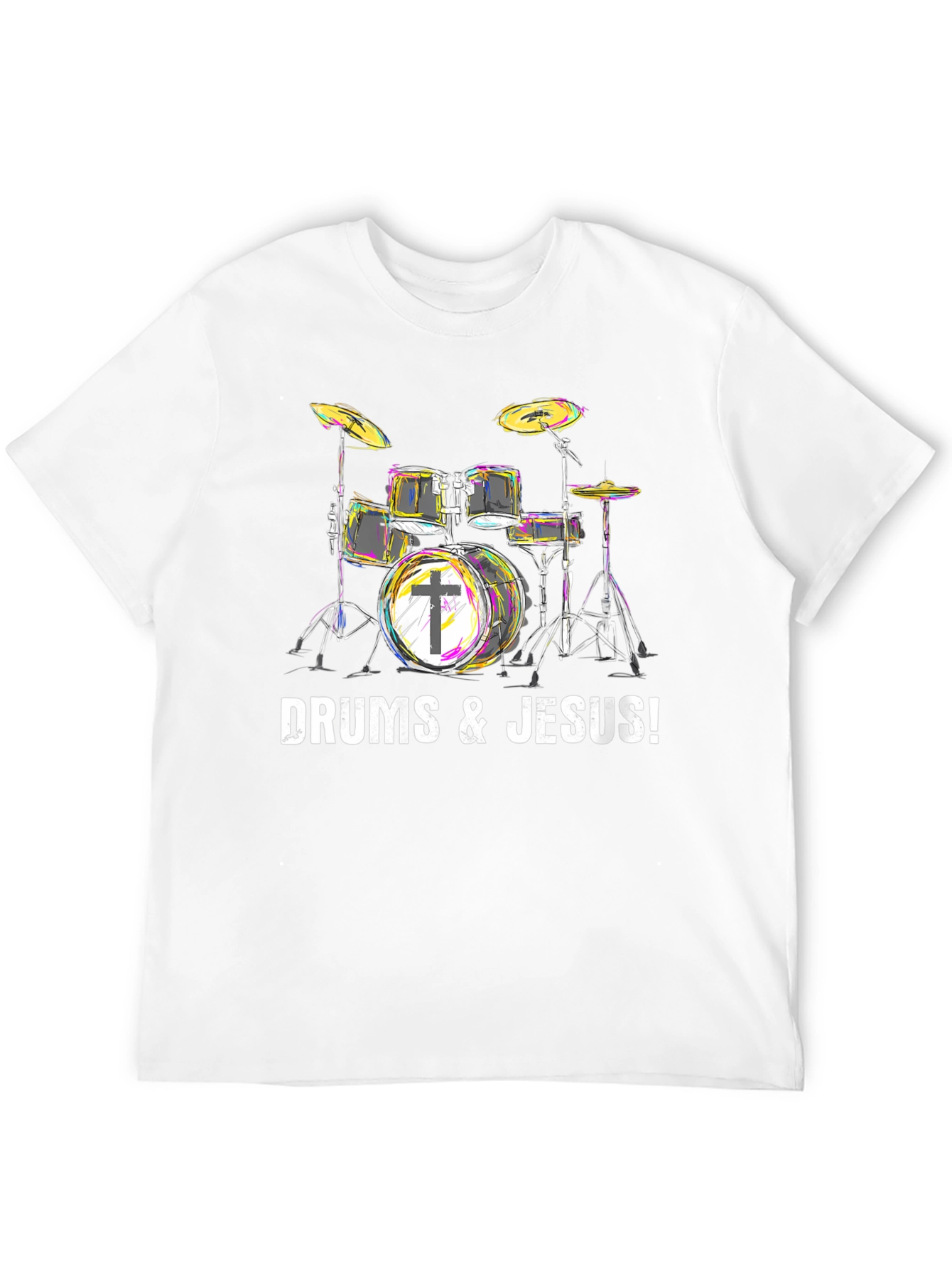 Drums & Jesus T-Shirt - Christian Drummer Tee