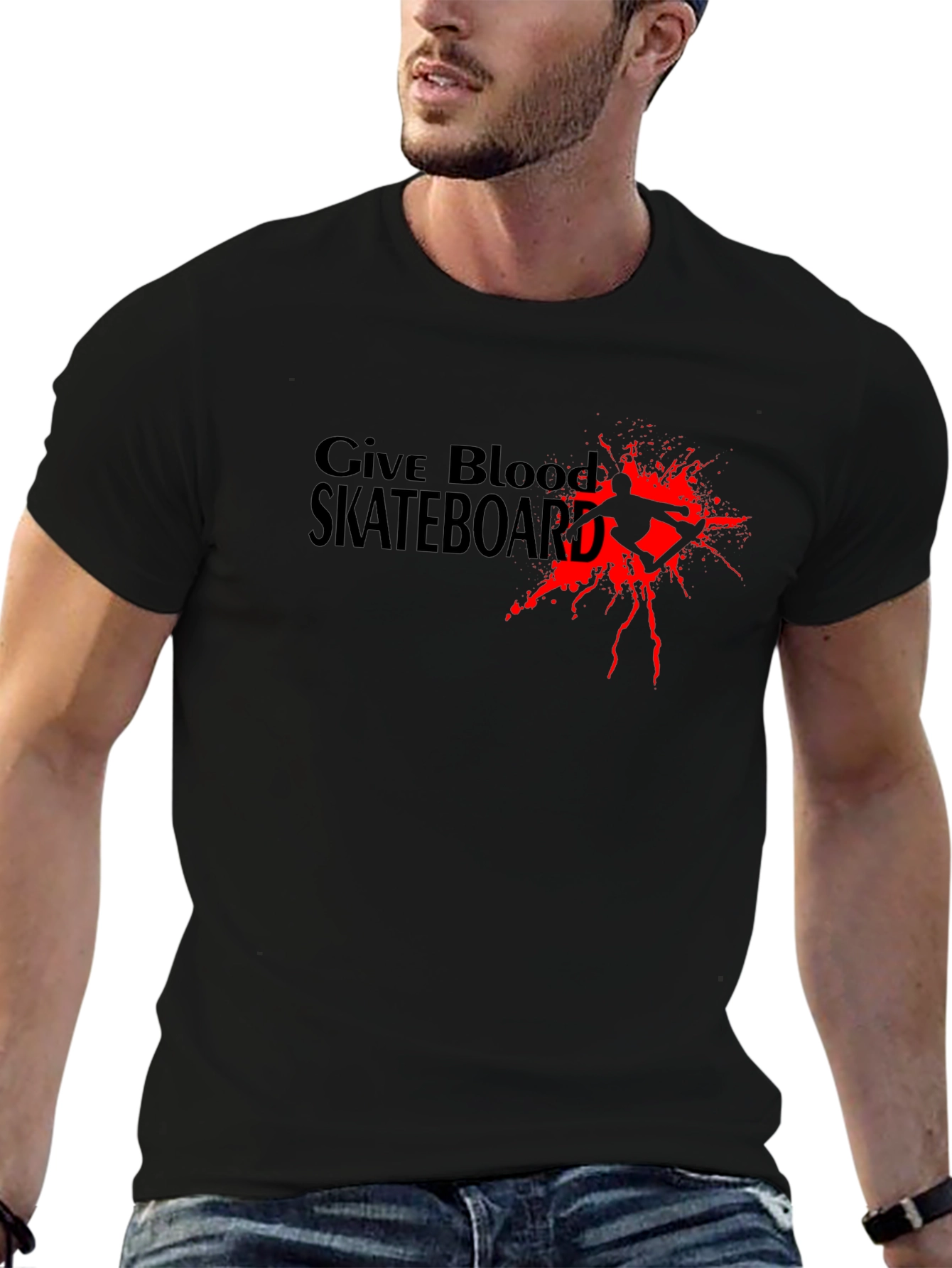 Give Blood Skateboard Graphic T-Shirt