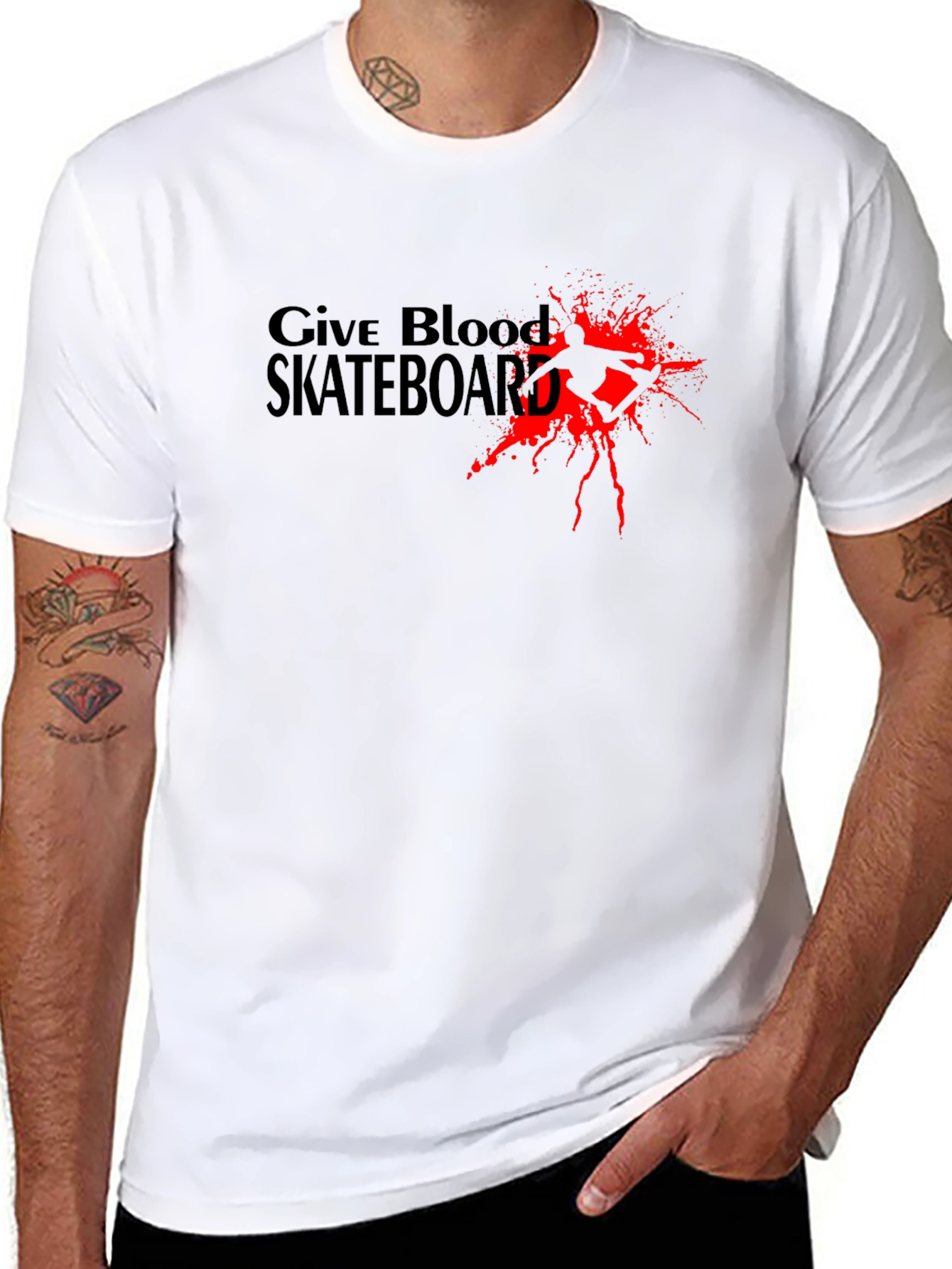 Give Blood Skateboard Graphic T-Shirt