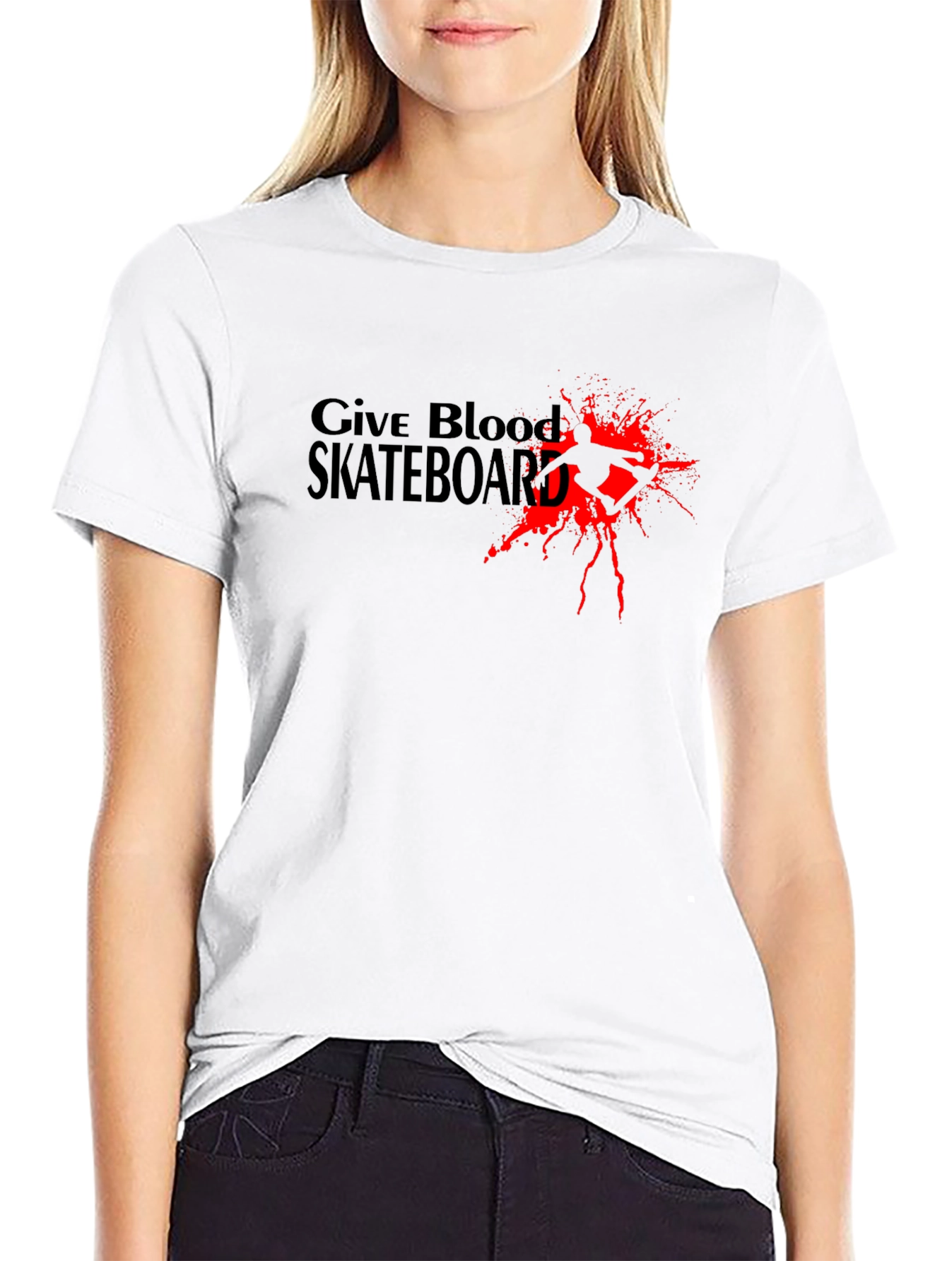 Give Blood Skateboard Graphic T-Shirt
