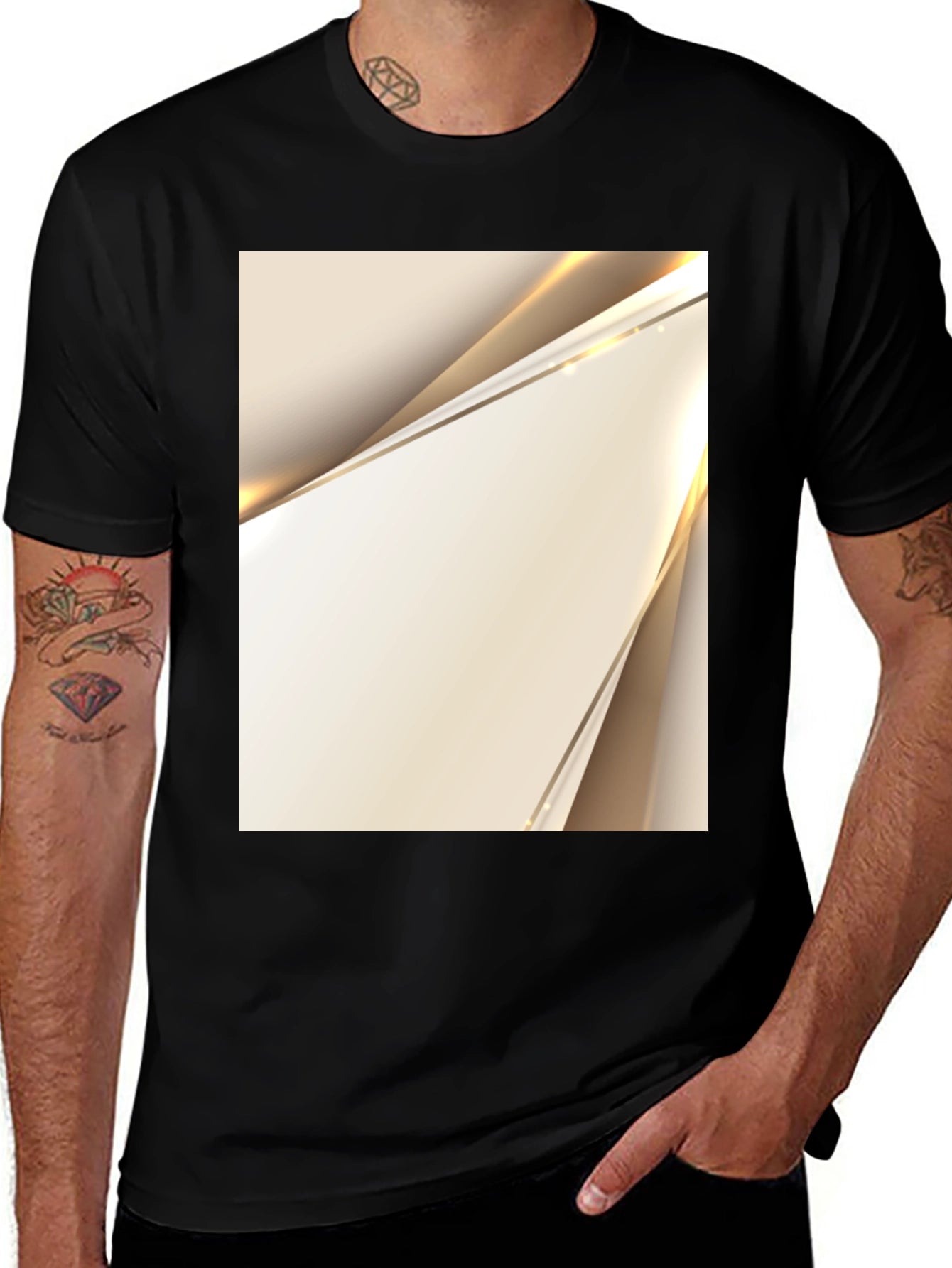 Modern Abstract Art Black T-Shirt