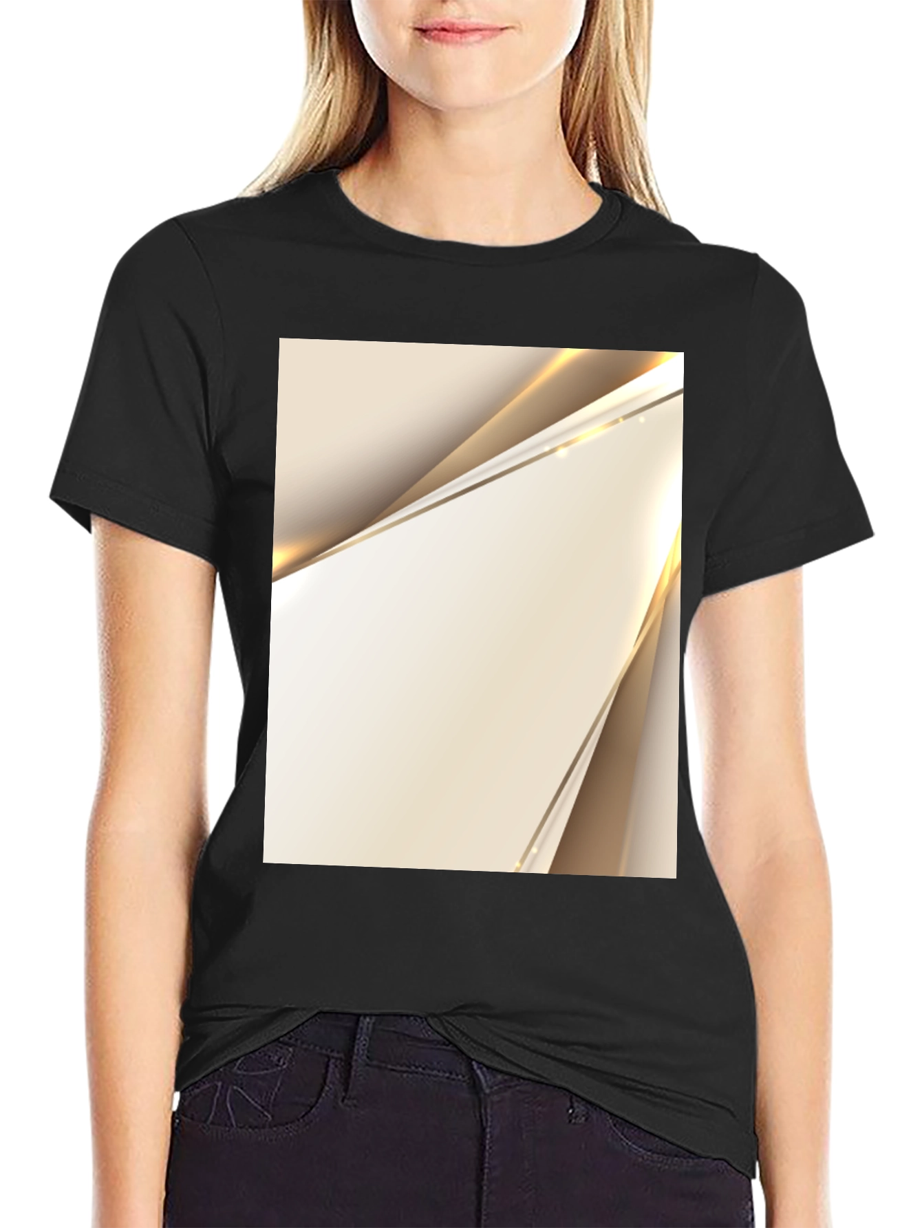 Modern Abstract Art Black T-Shirt