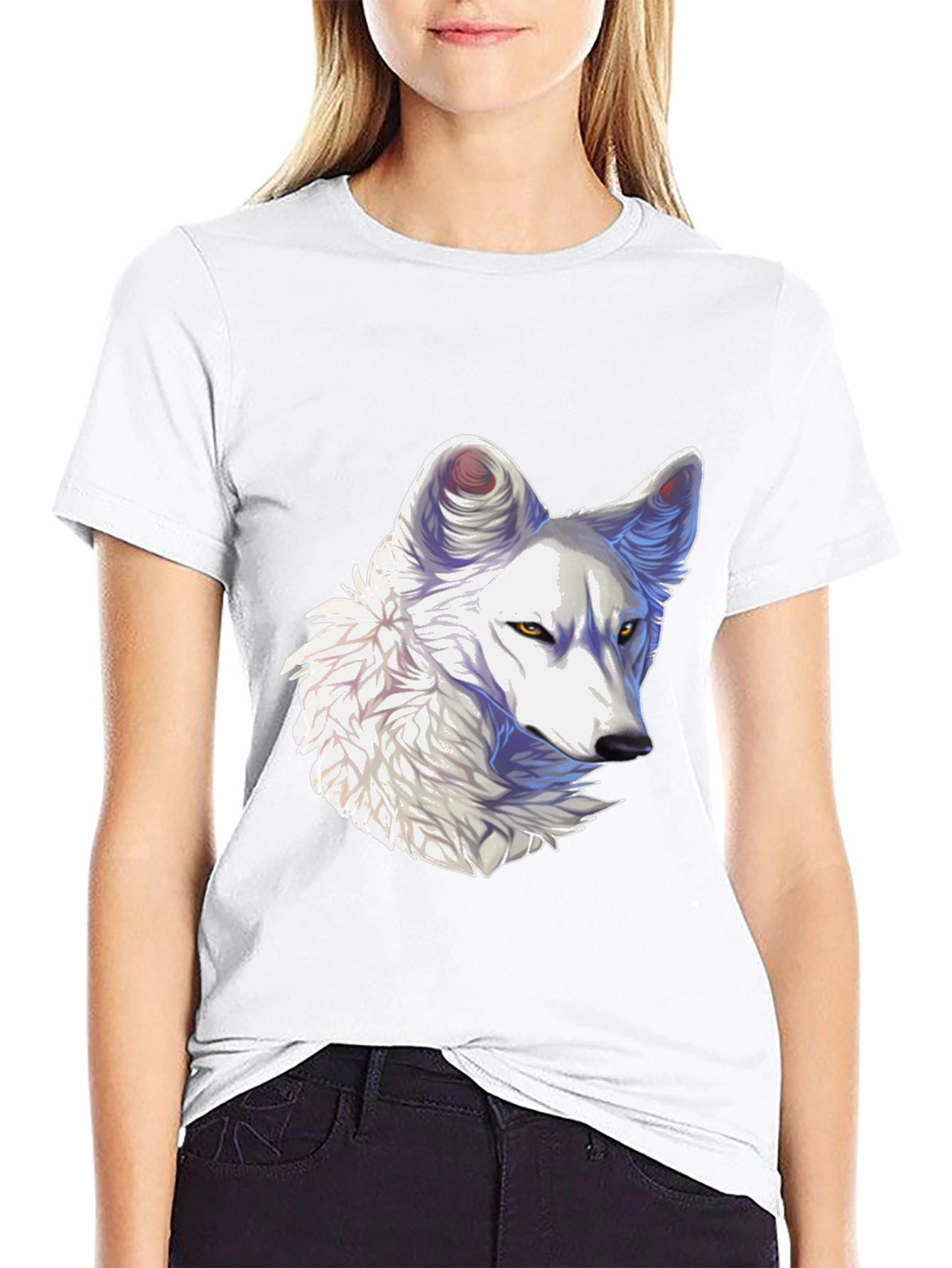 Arctic Wolf Graphic Tee - Black Cotton Blend