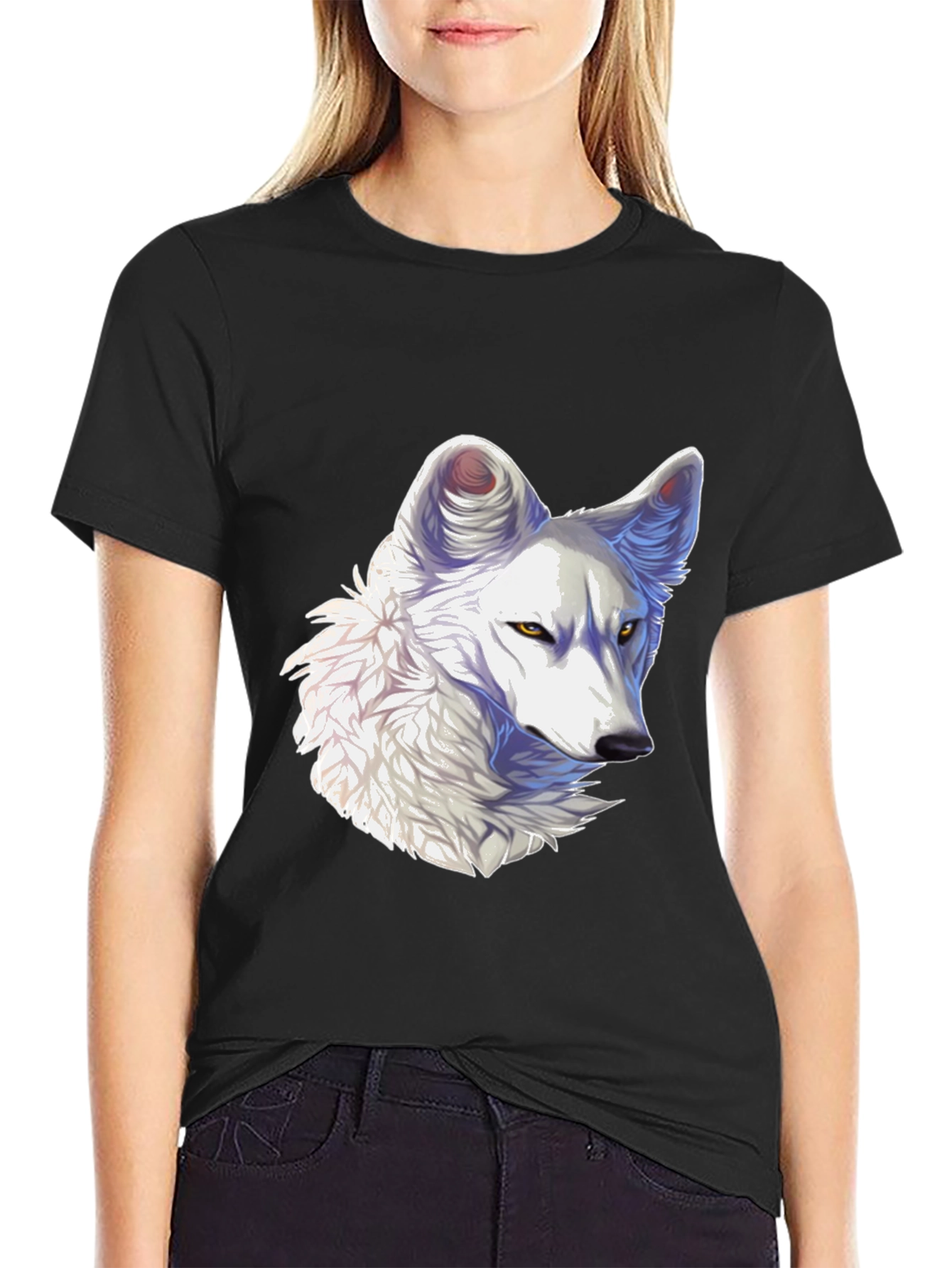 Arctic Wolf Graphic Tee - Black Cotton Blend