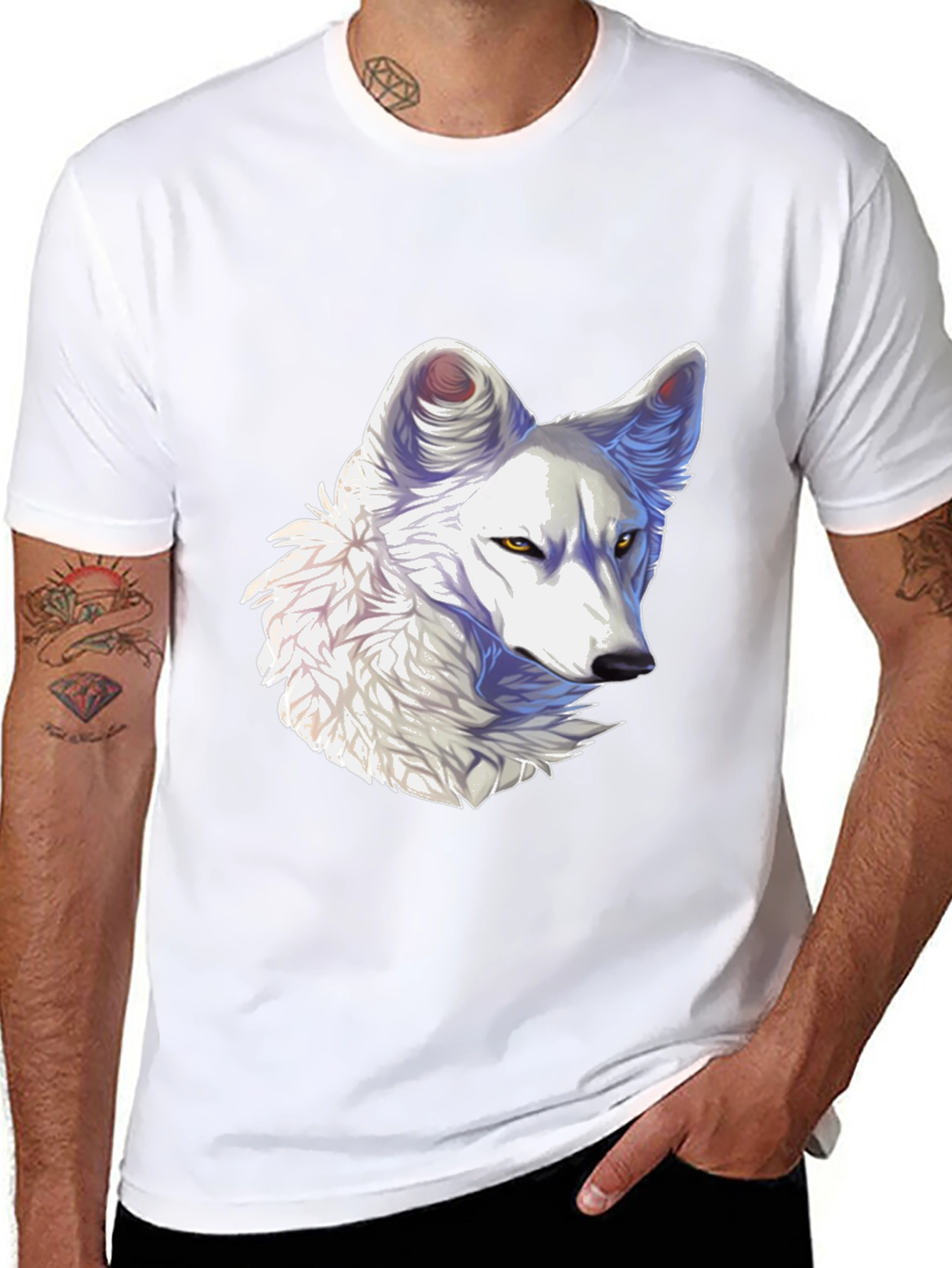 Arctic Wolf Graphic Tee - Black Cotton Blend