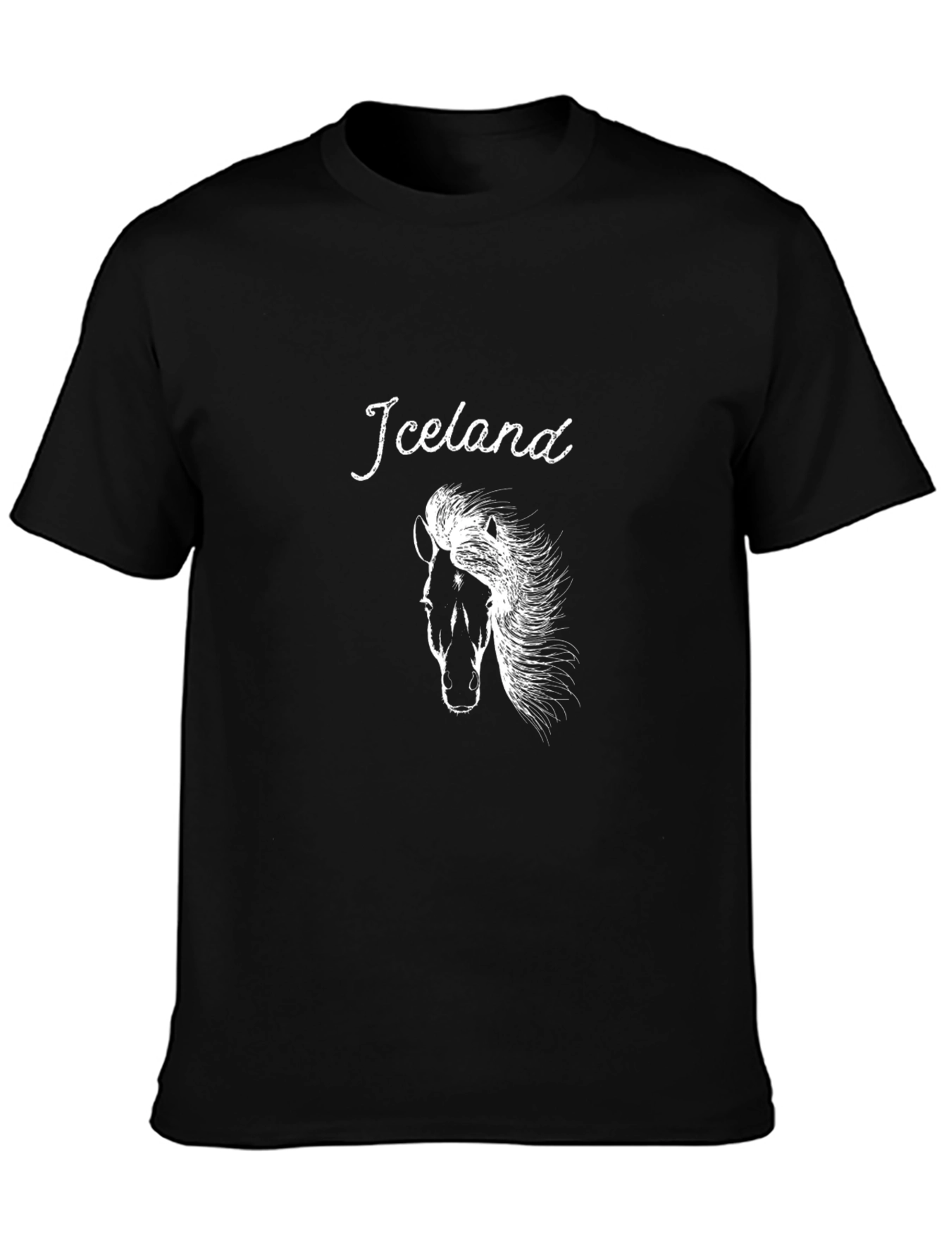 Icelandic Horse Graphic Tee - Stylish Black T-Shirt