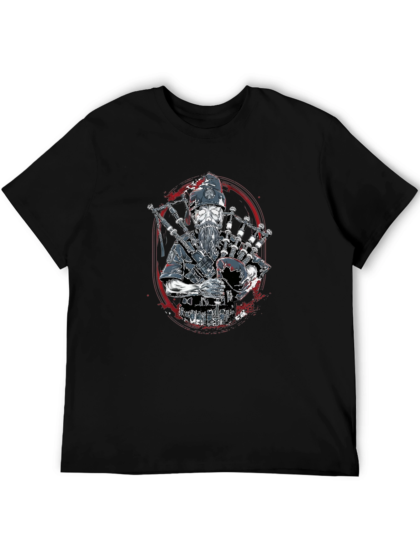 Bagpiper Skeleton T-Shirt - Black