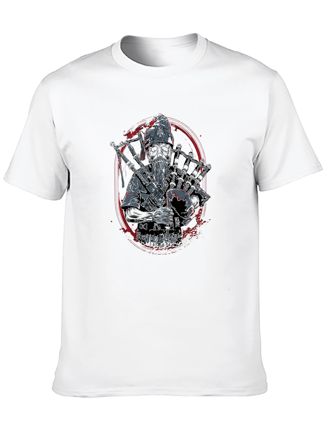Bagpiper Skeleton T-Shirt - Black