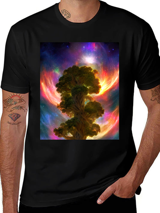Cosmic Tree Graphic T-Shirt - Mens Black Tee
