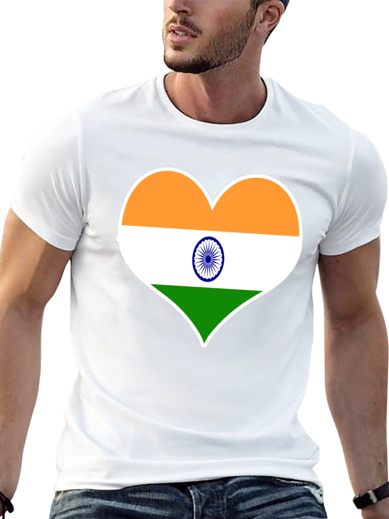 India Flag Heart T-Shirt - Show Your Patriotism!