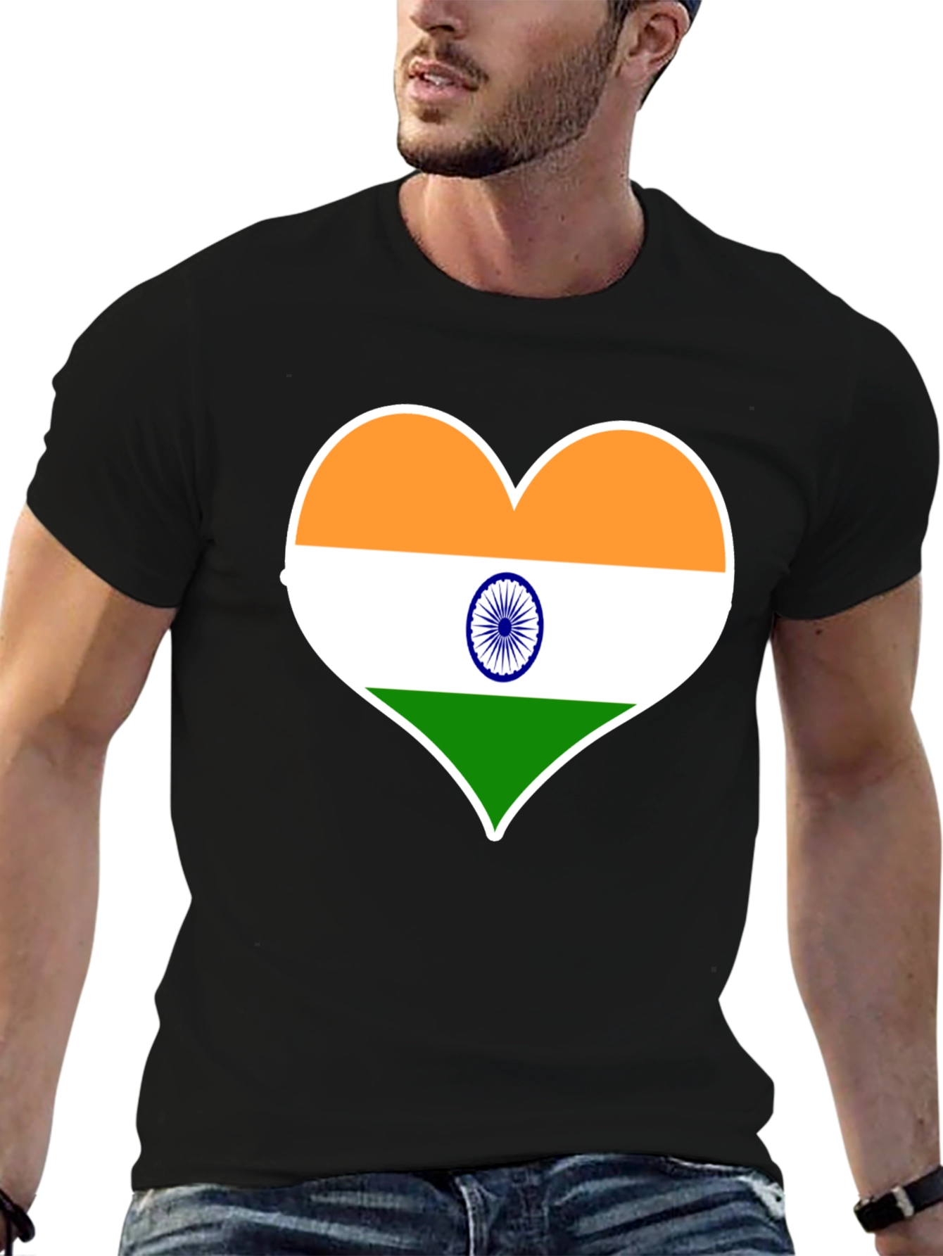 India Flag Heart T-Shirt - Show Your Patriotism!