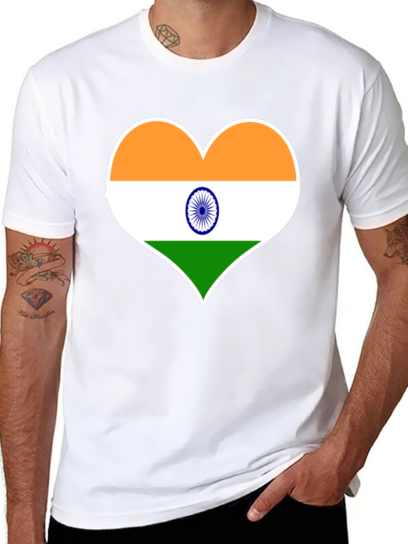 India Flag Heart T-Shirt - Show Your Patriotism!