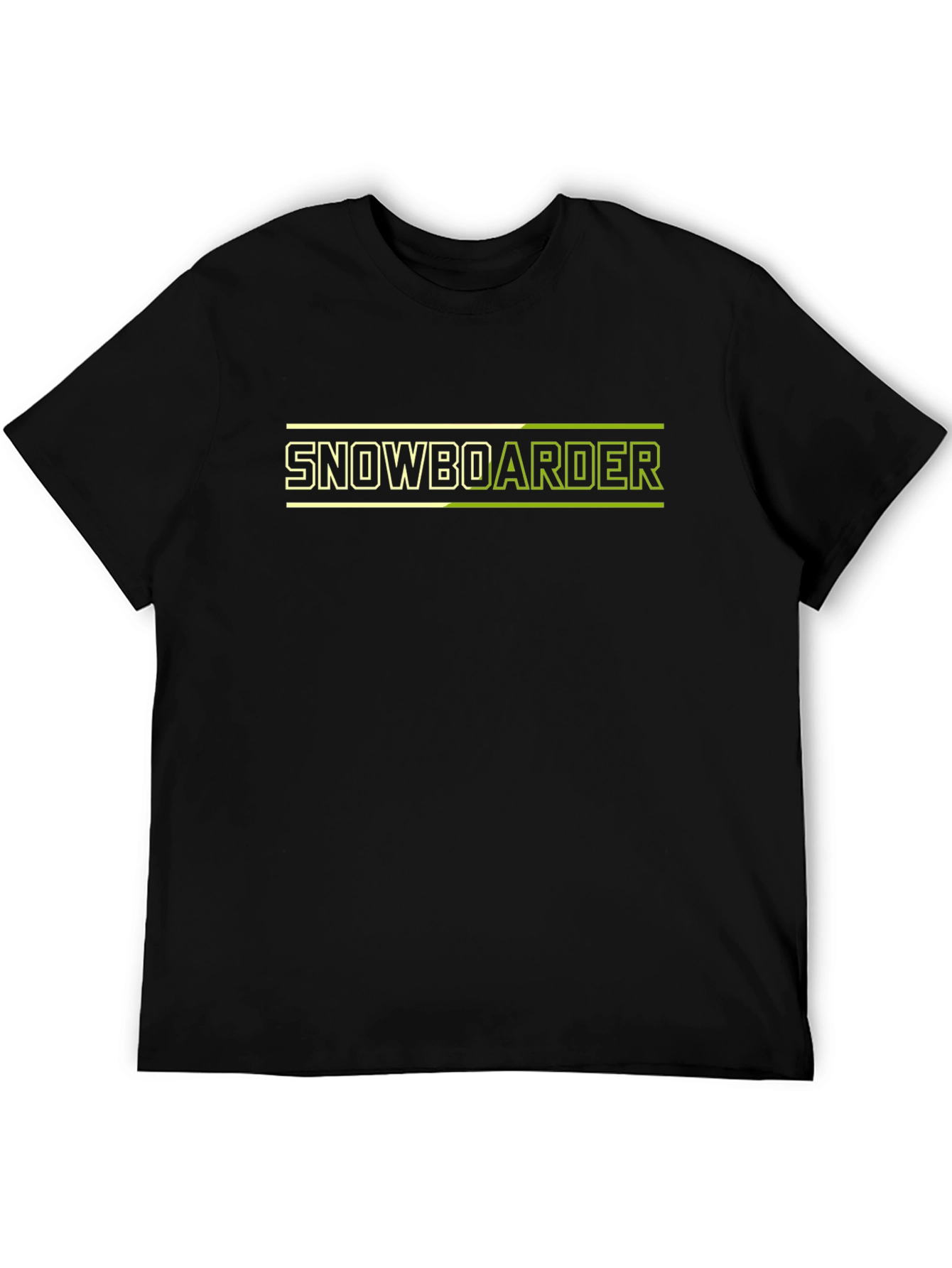 Snowboarder Graphic Tee - Black Cotton Blend T-Shirt