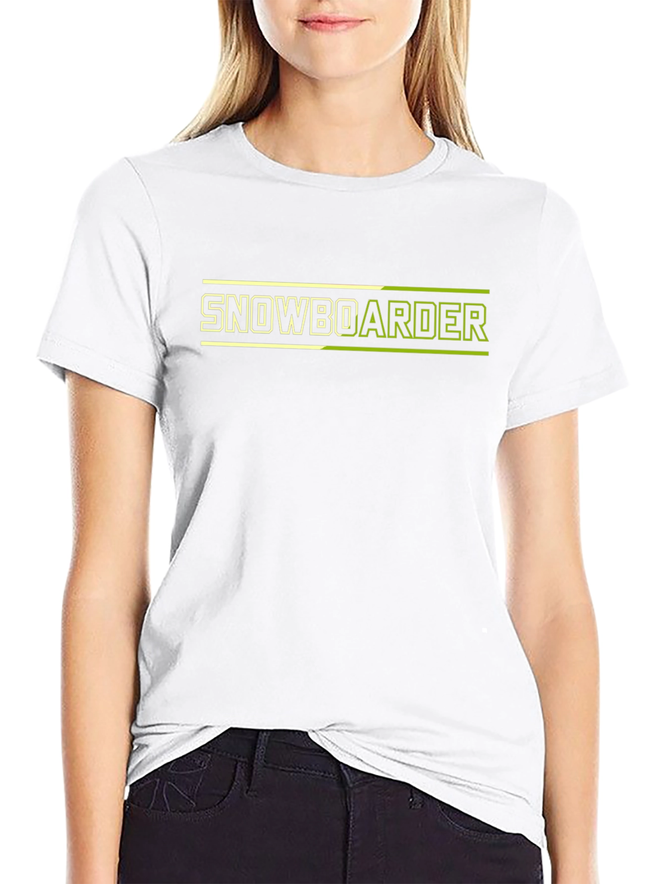 Snowboarder Graphic Tee - Black Cotton Blend T-Shirt