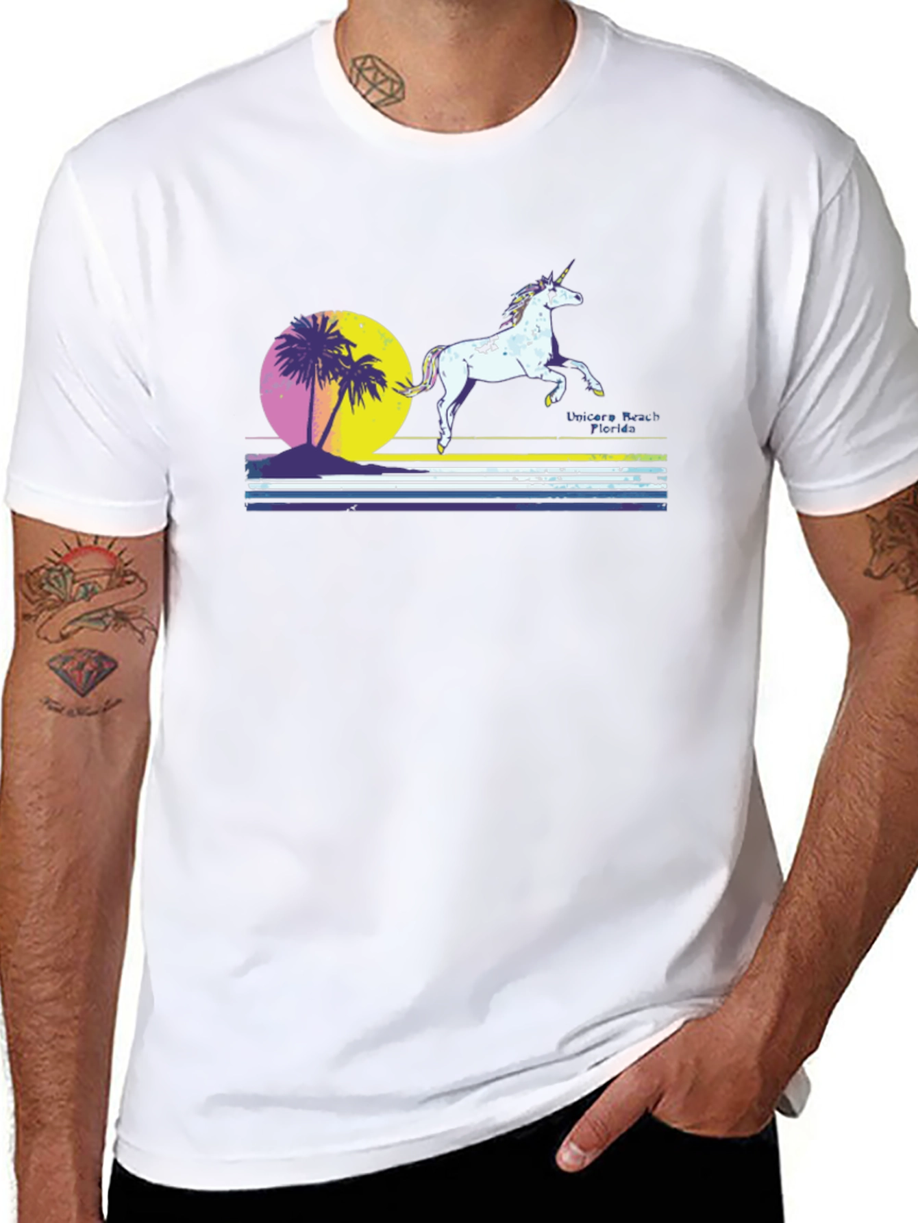 Unicorn Beach Retro T-Shirt