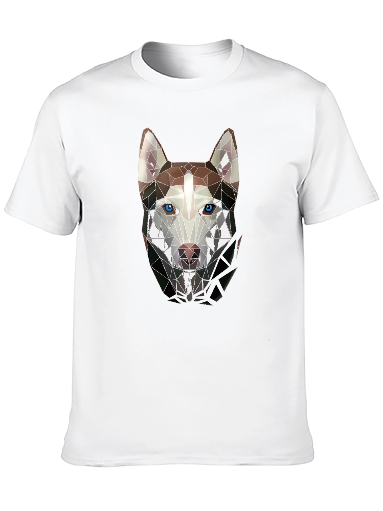 Geometric Husky Graphic Tee - Stylish Mens Black T-Shirt