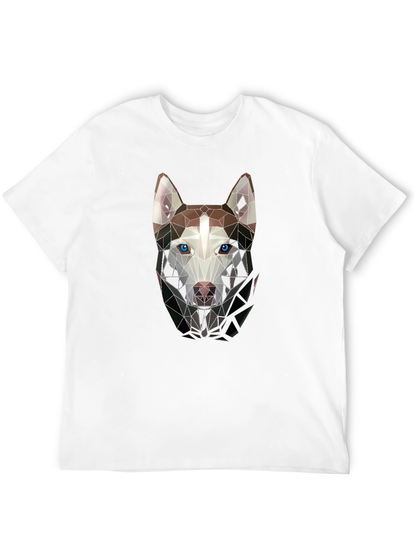 Geometric Husky Graphic Tee - Stylish Mens Black T-Shirt