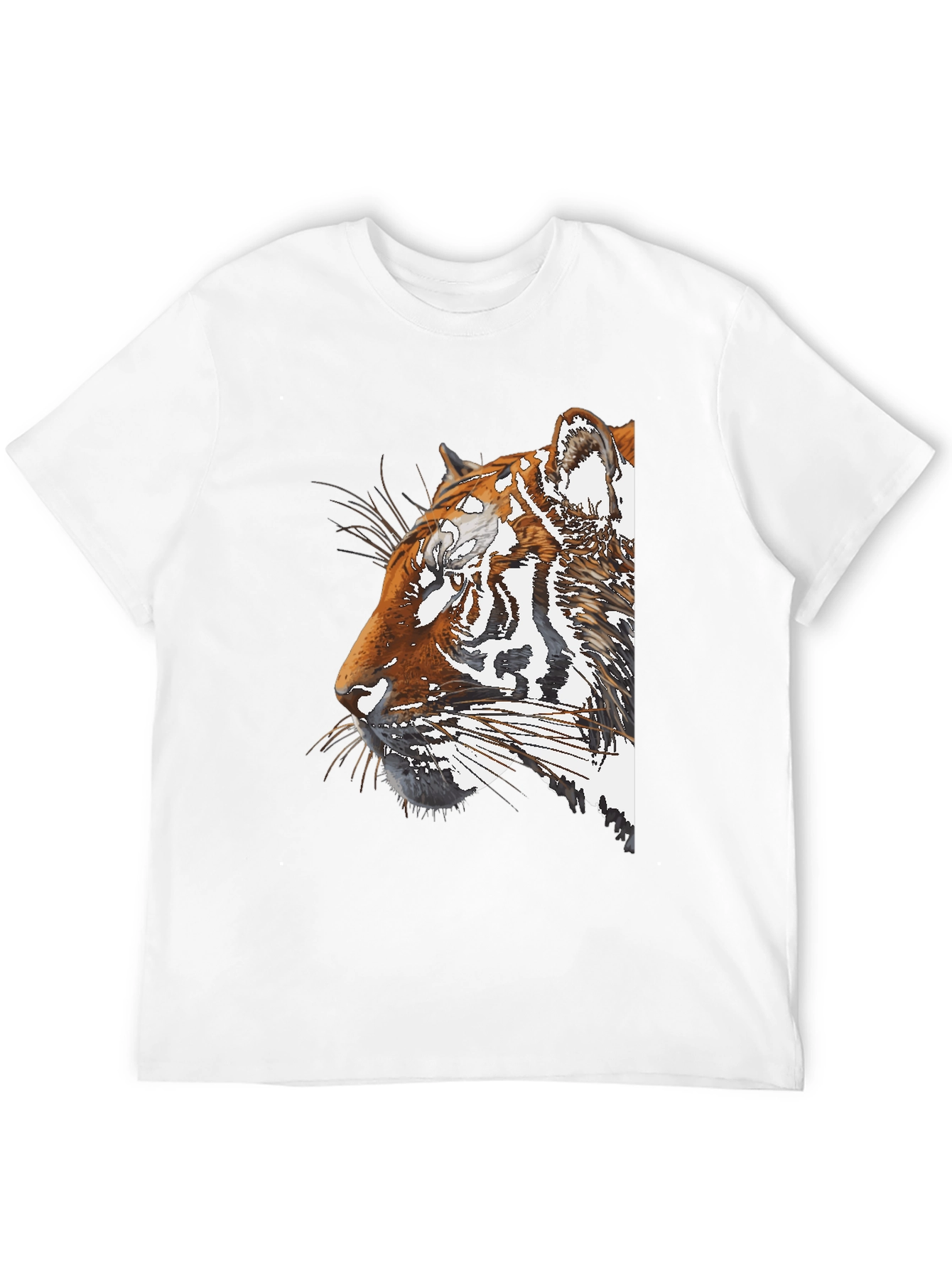 Tiger Portrait Graphic Black T-Shirt