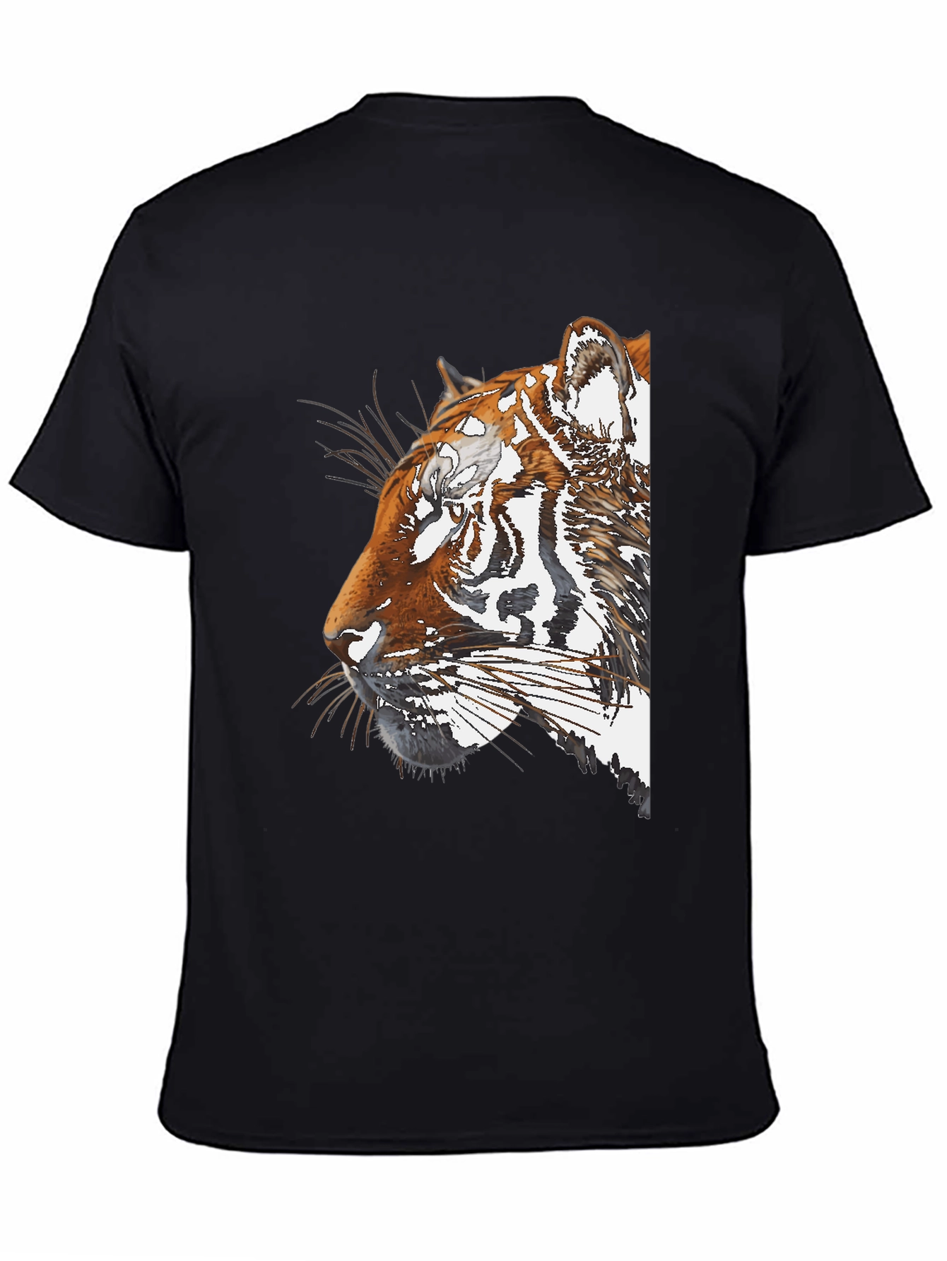 Tiger Portrait Graphic Black T-Shirt
