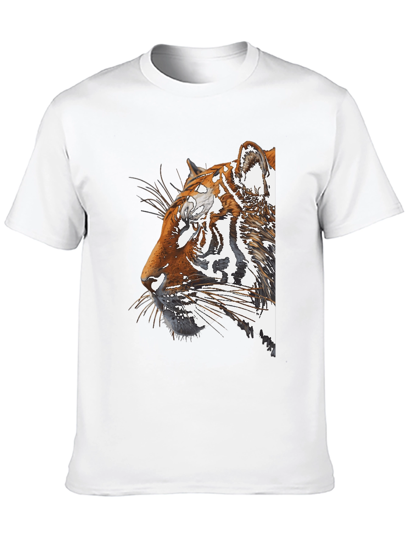 Tiger Portrait Graphic Black T-Shirt
