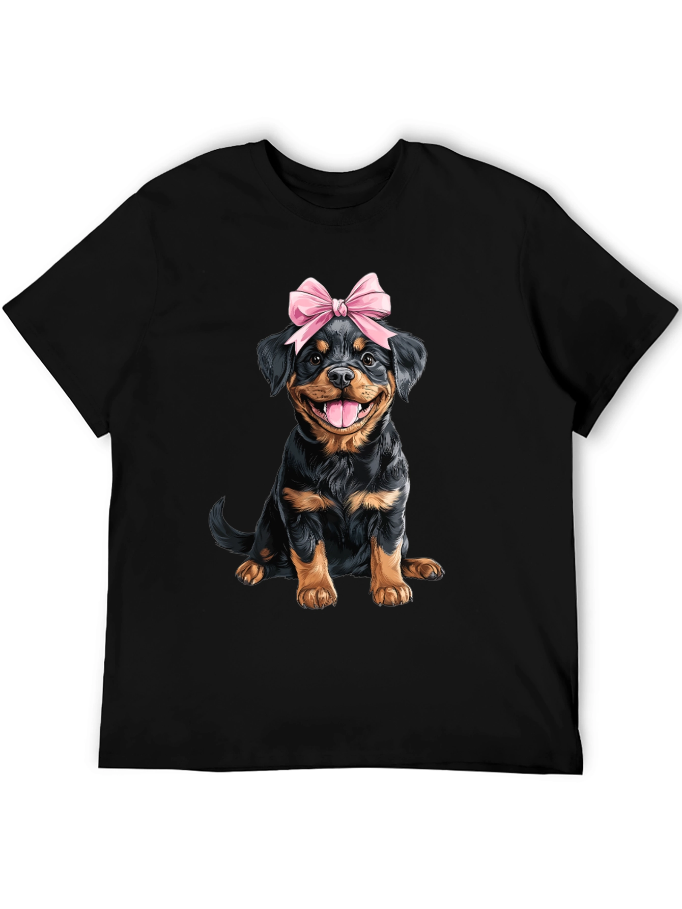 Rottweiler Puppy Bow T-Shirt - Cute Dog Tee