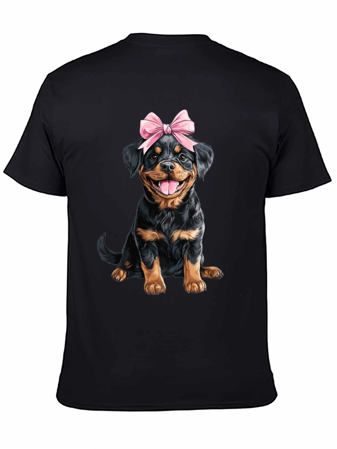 Rottweiler Puppy Bow T-Shirt - Cute Dog Tee