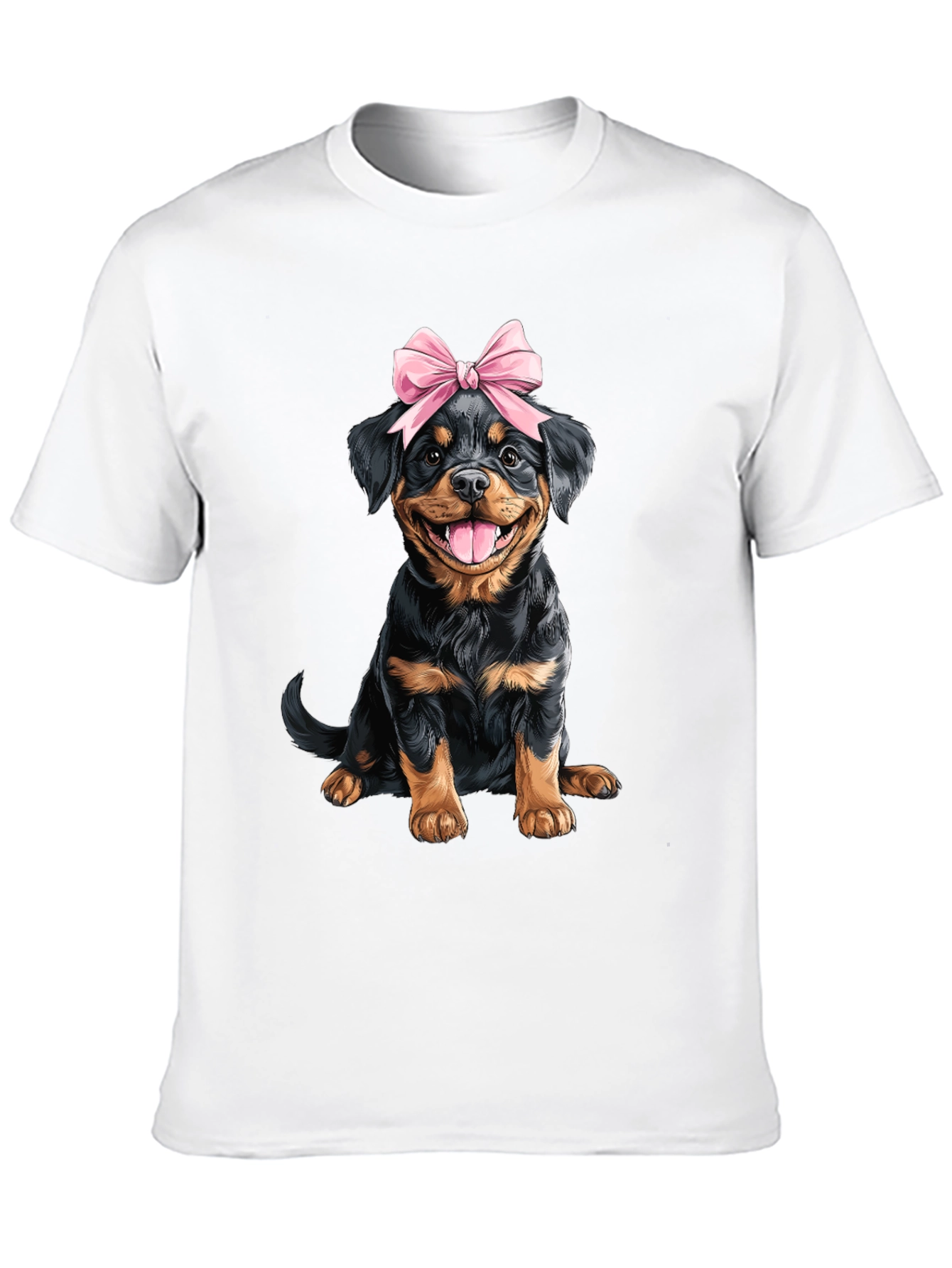 Rottweiler Puppy Bow T-Shirt - Cute Dog Tee
