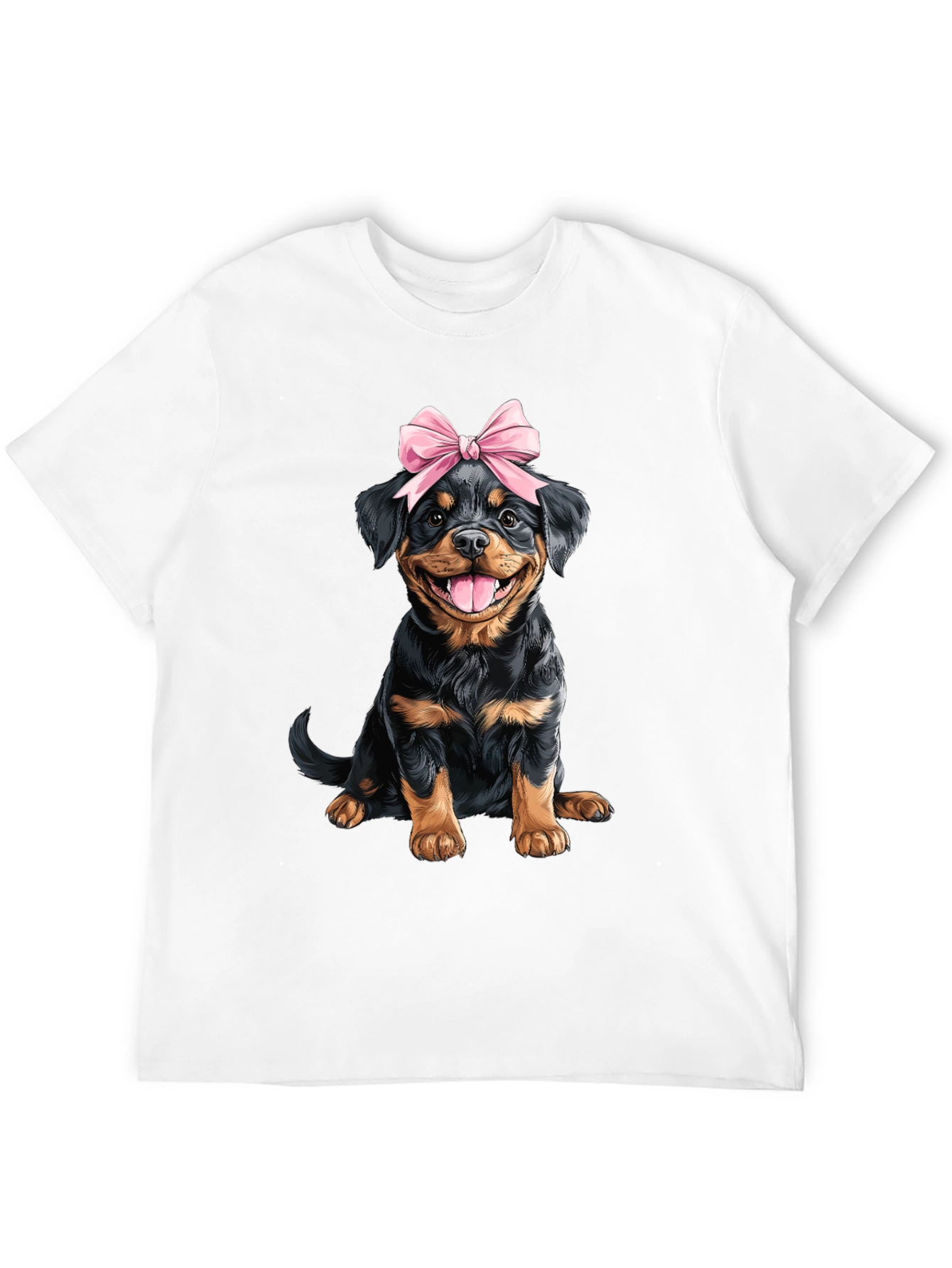 Rottweiler Puppy Bow T-Shirt - Cute Dog Tee