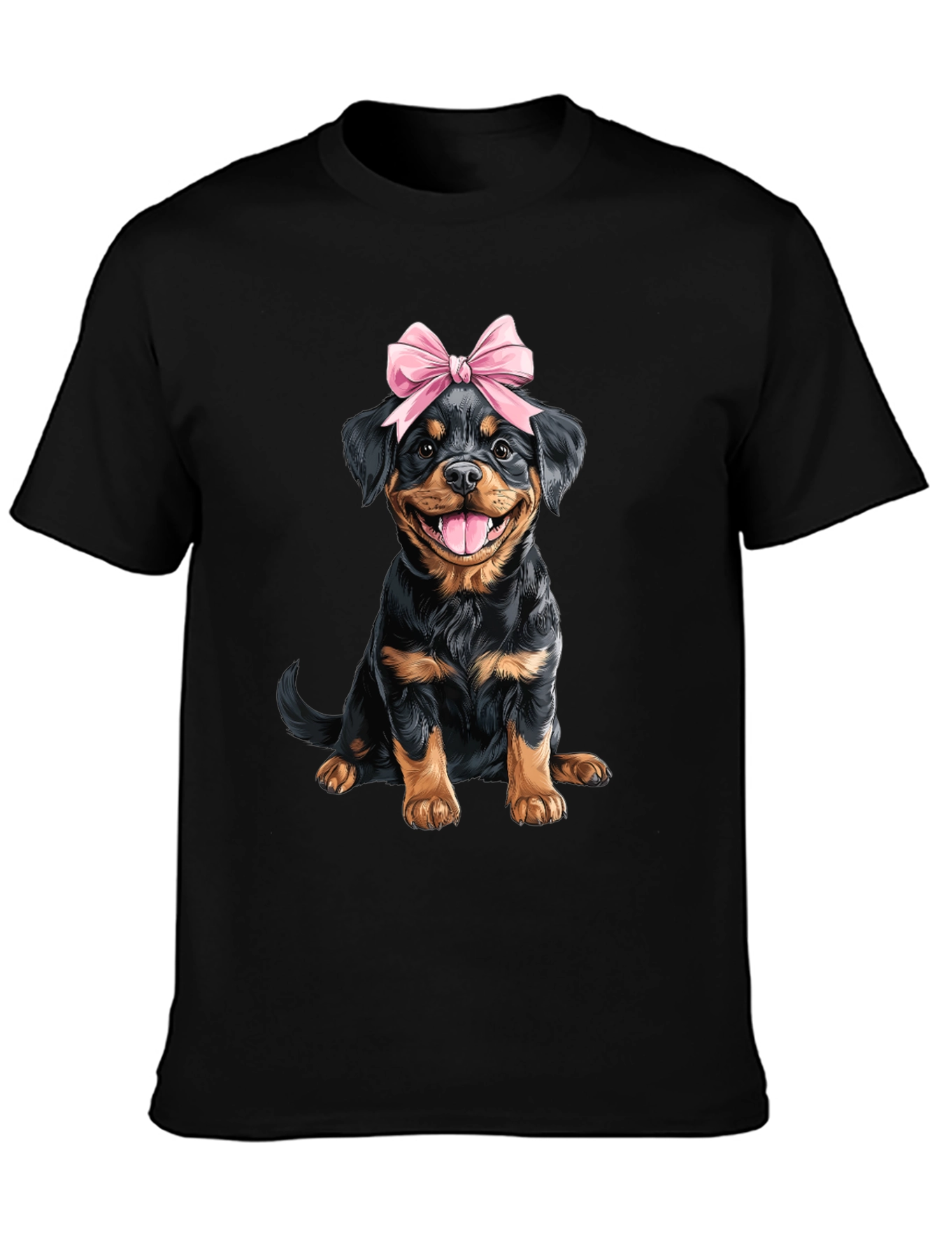 Rottweiler Puppy Bow T-Shirt - Cute Dog Tee