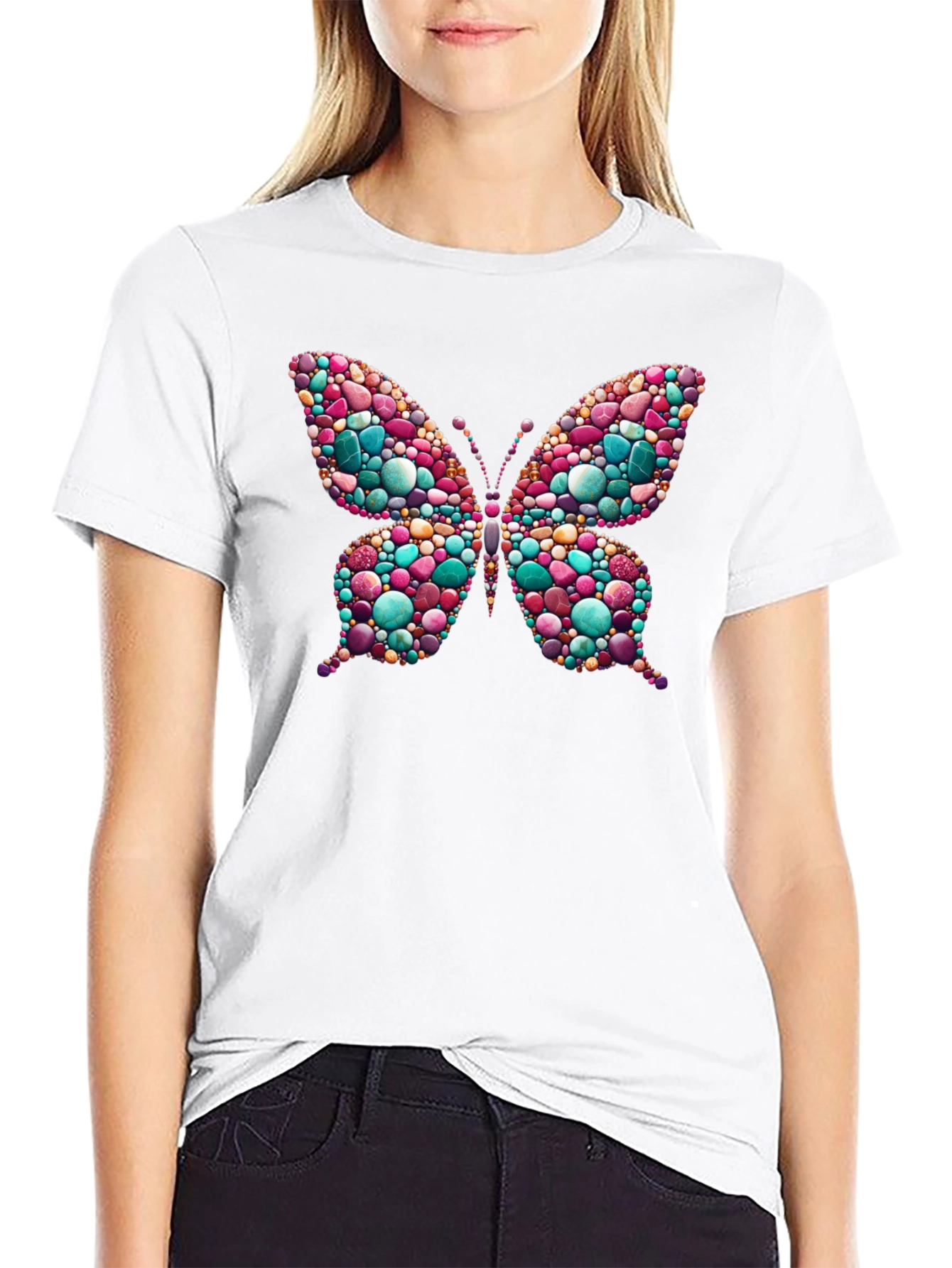 Butterfly Gemstone Graphic T-Shirt