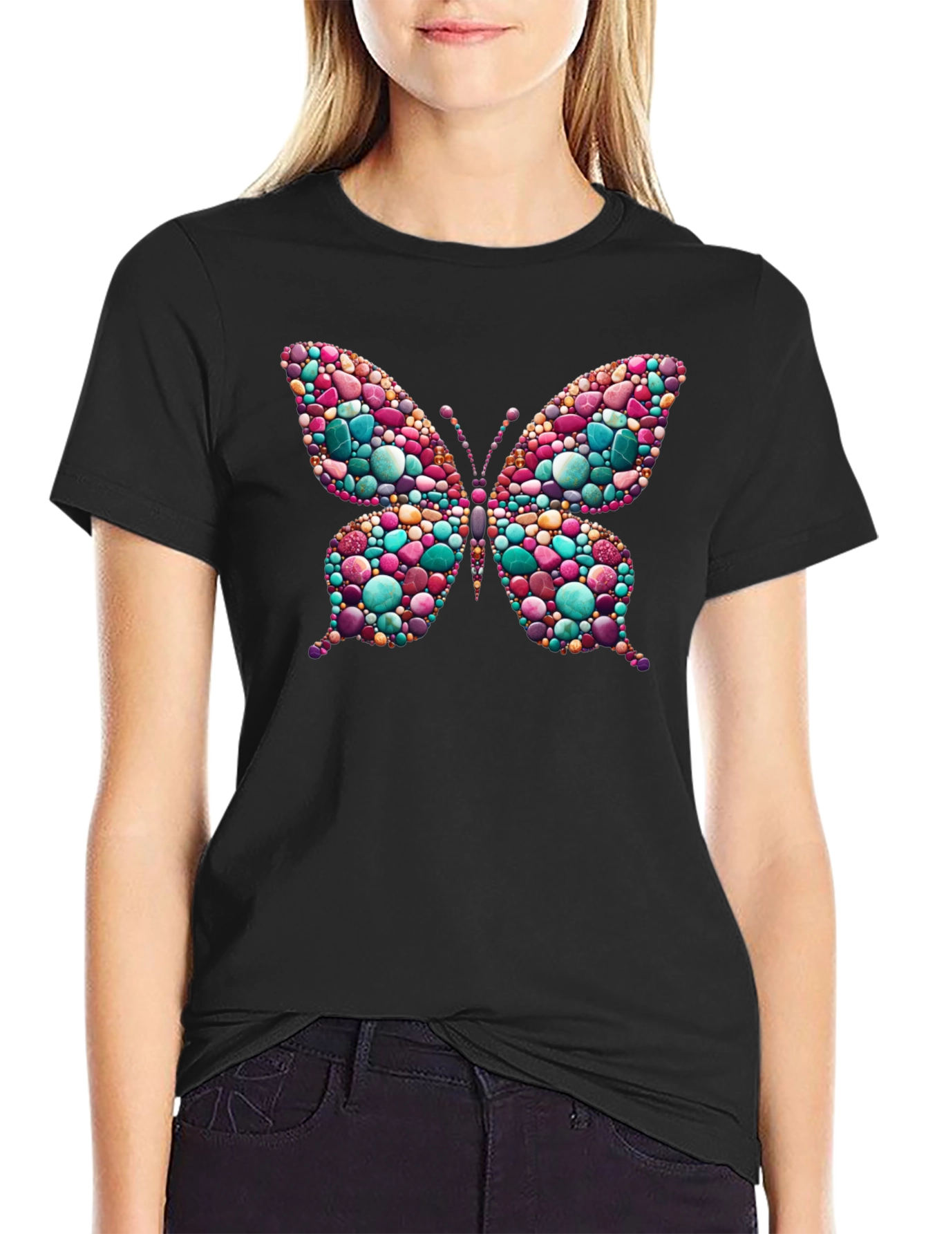 Butterfly Gemstone Graphic T-Shirt