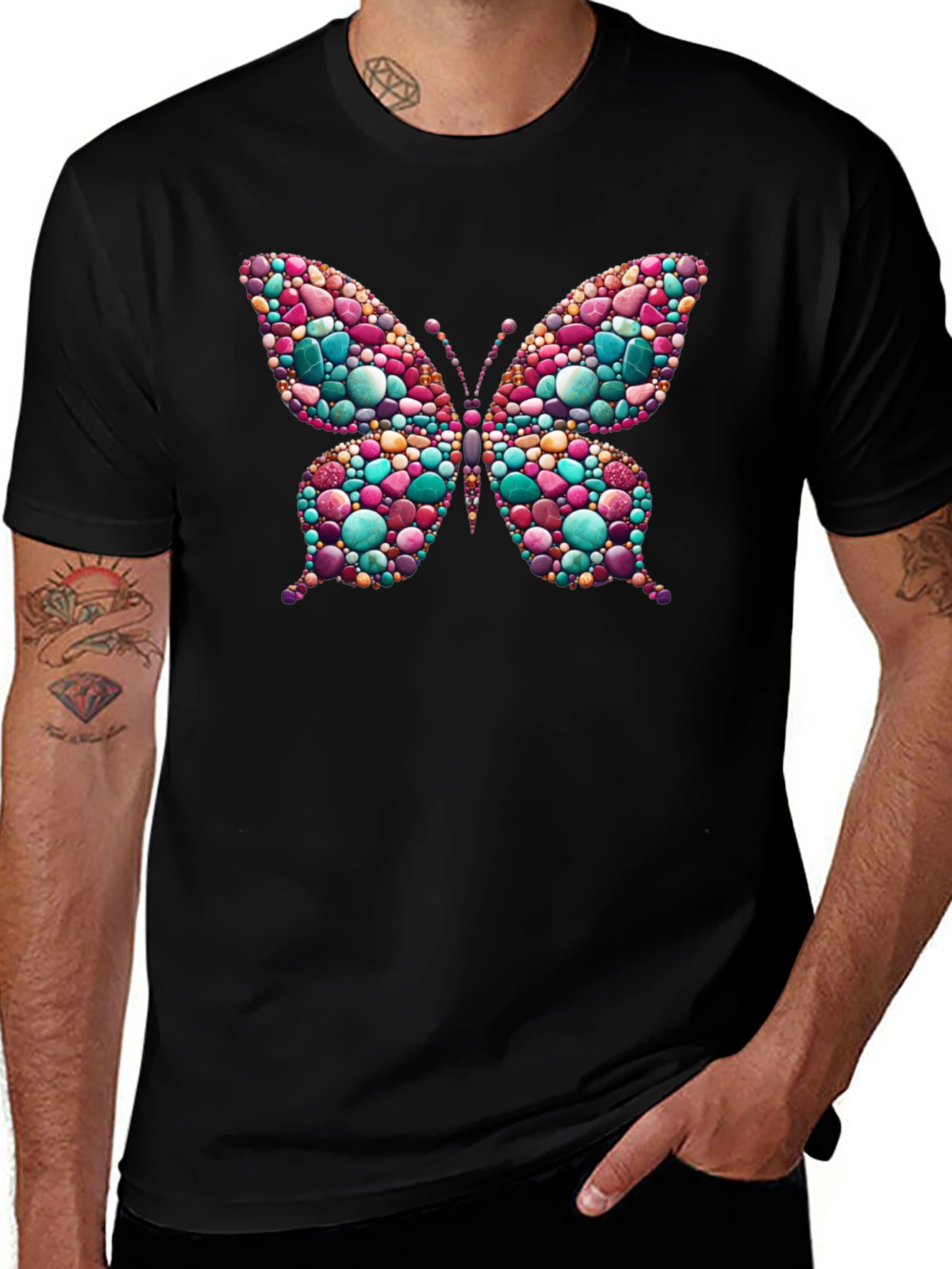 Butterfly Gemstone Graphic T-Shirt