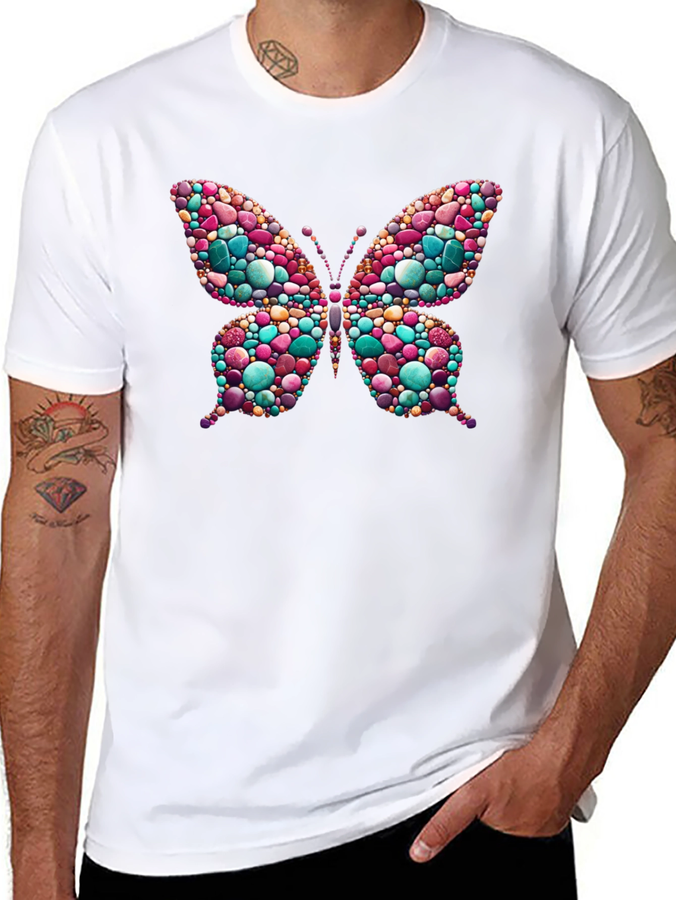 Butterfly Gemstone Graphic T-Shirt