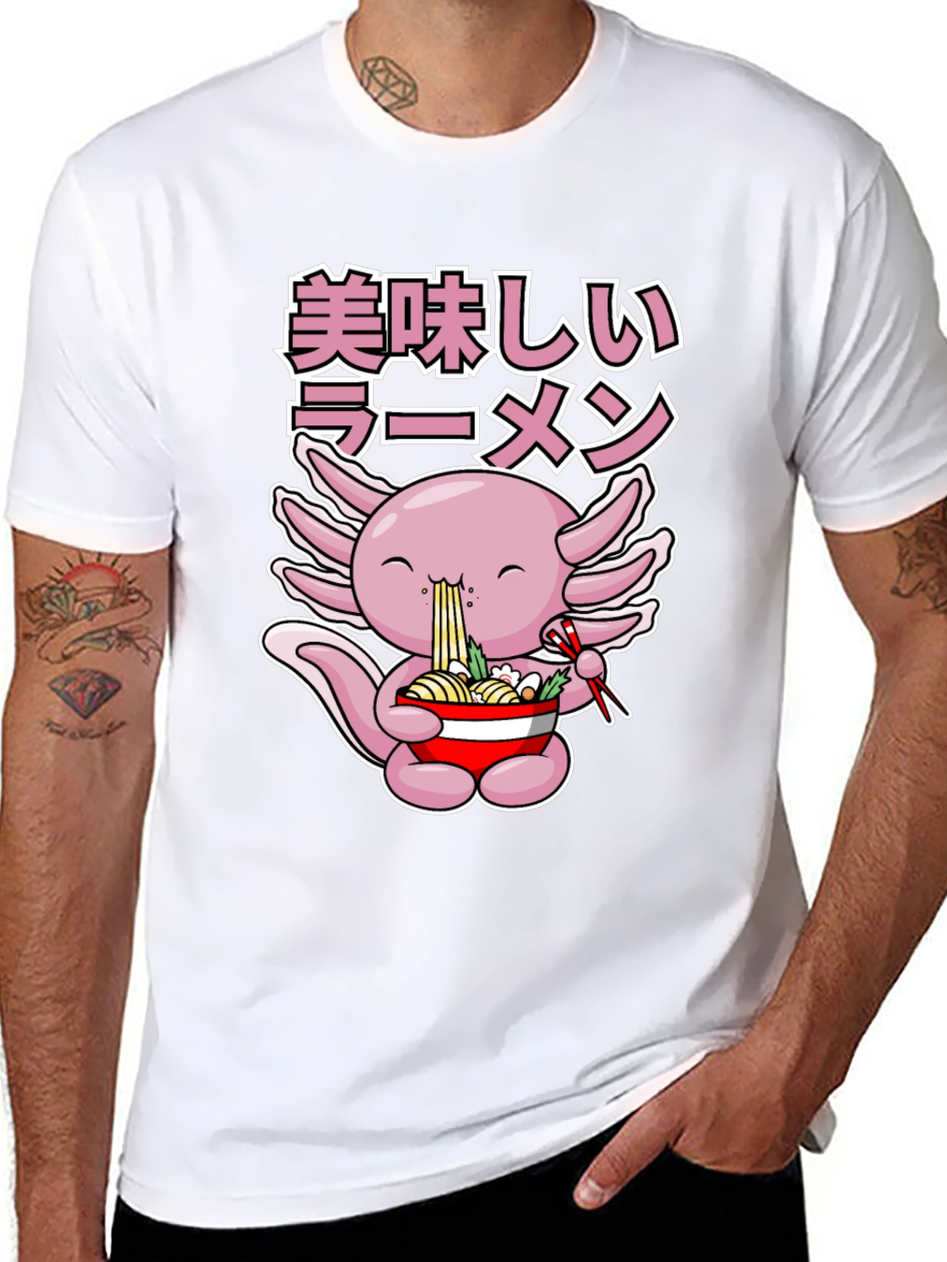 Axolotl Ramen T-Shirt - Cute Anime Foodie Tee