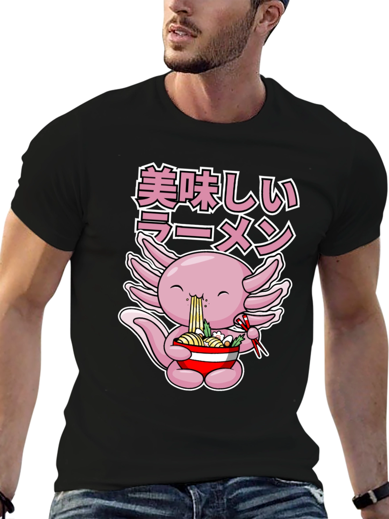Axolotl Ramen T-Shirt - Cute Anime Foodie Tee