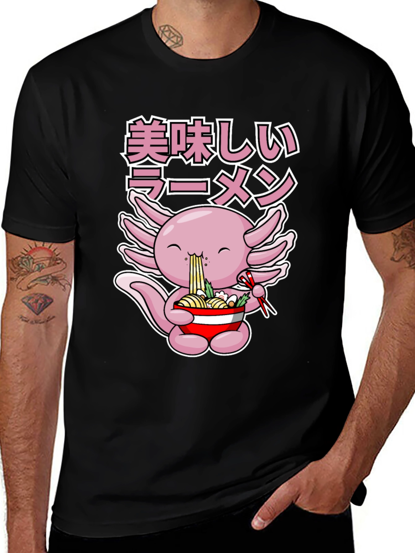 Axolotl Ramen T-Shirt - Cute Anime Foodie Tee