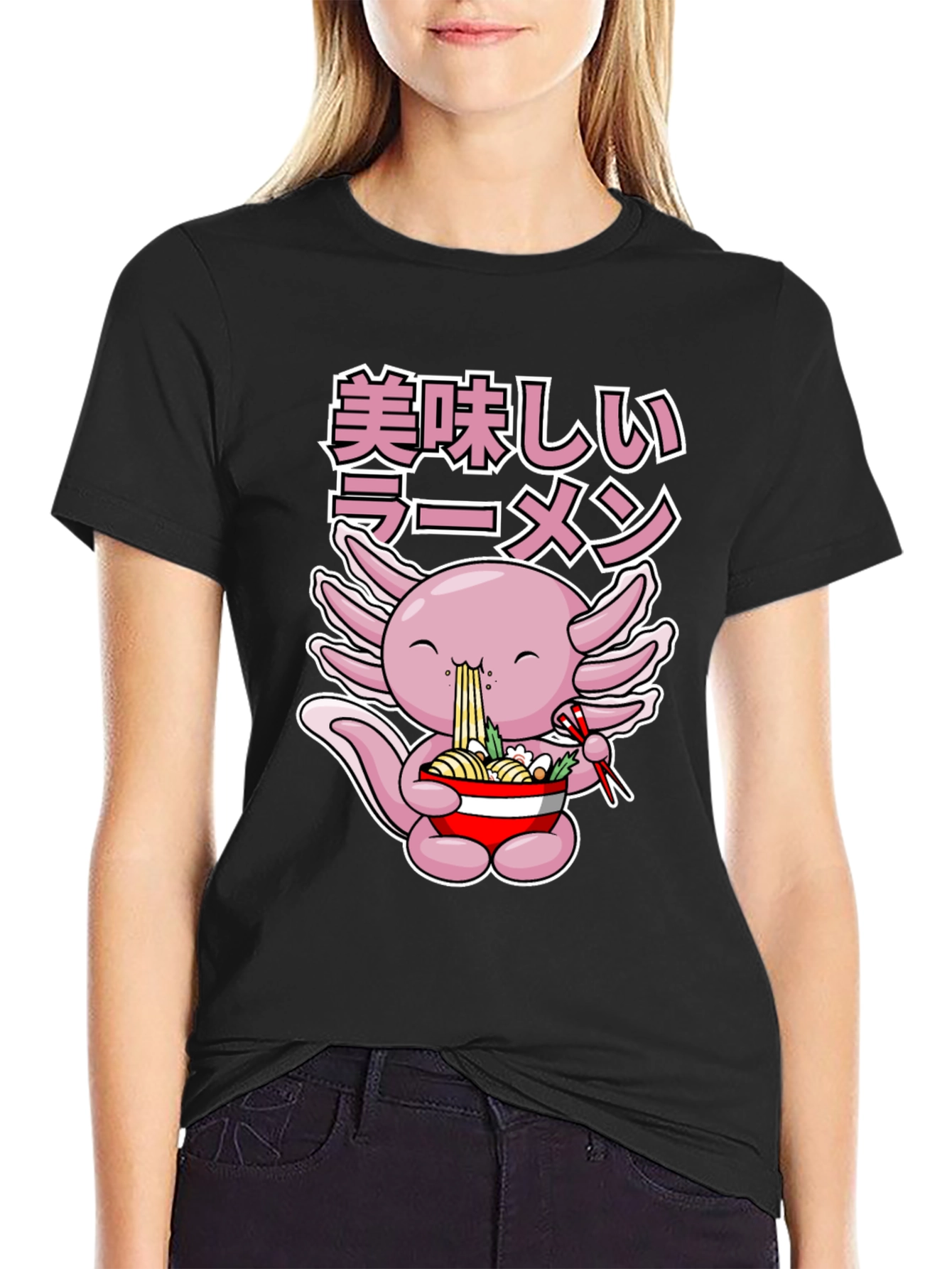 Axolotl Ramen T-Shirt - Cute Anime Foodie Tee