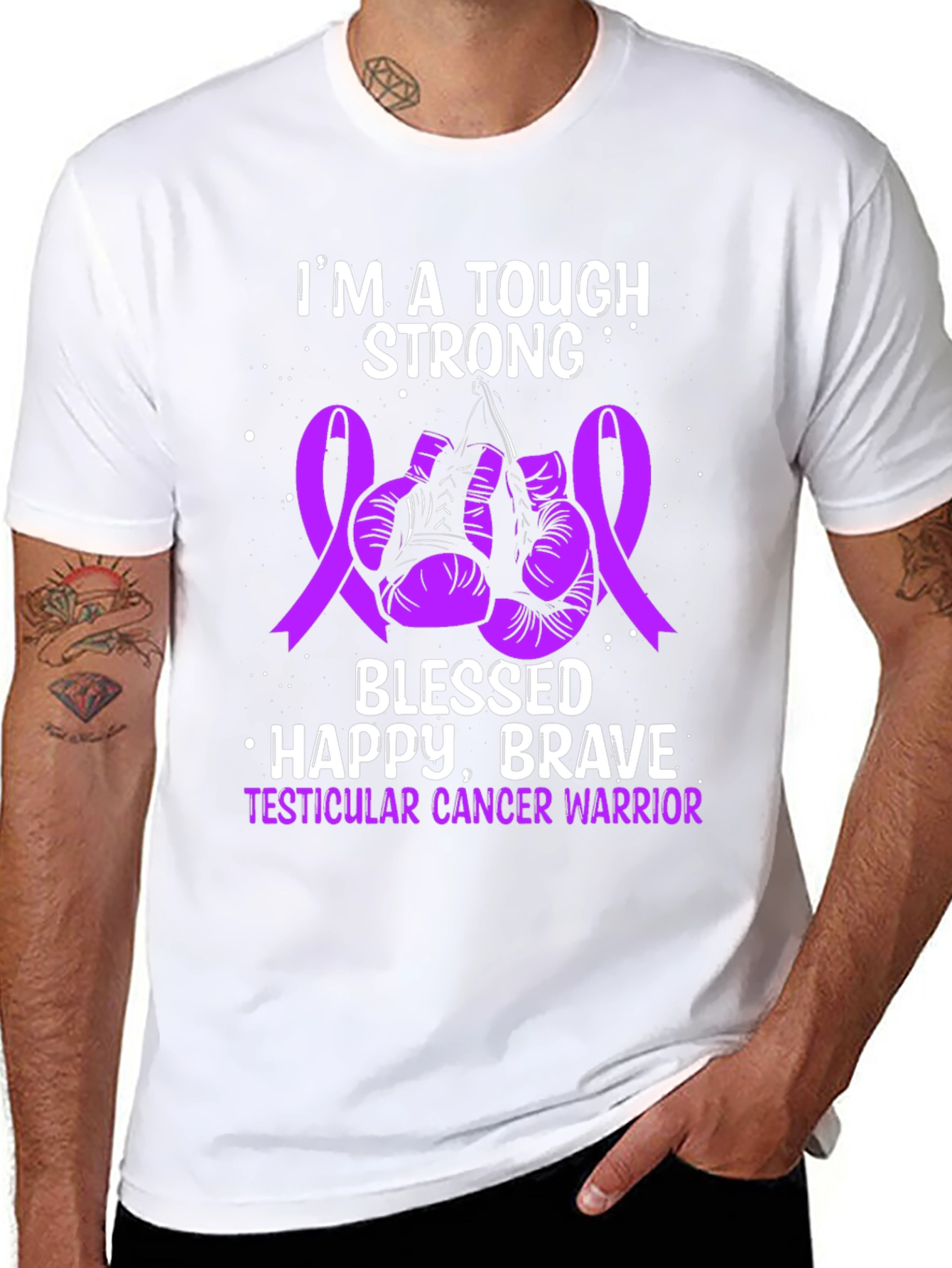 Tough Strong Testicular Cancer Warrior T-Shirt