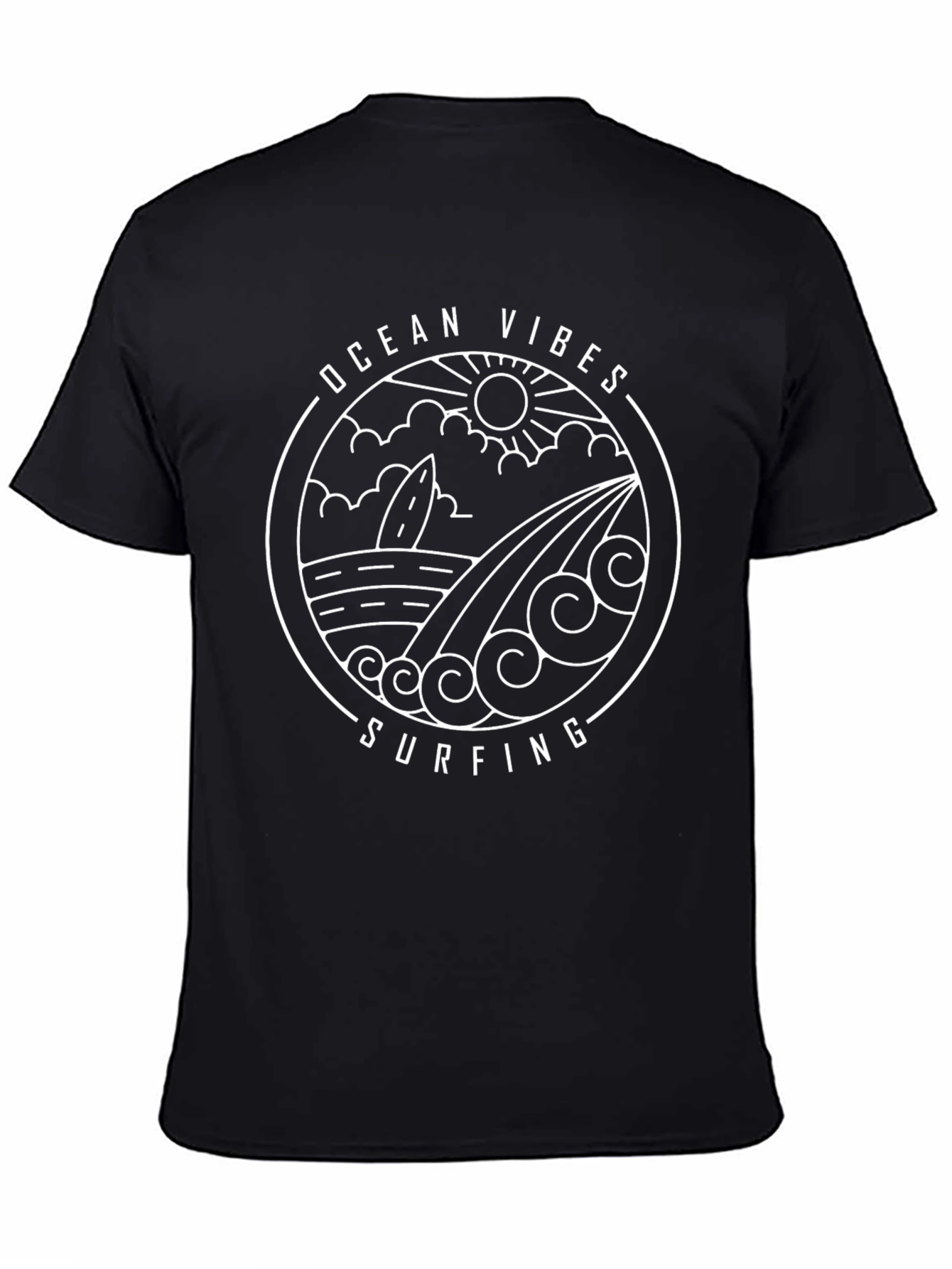 Ocean Vibes Surfing Graphic T-Shirt