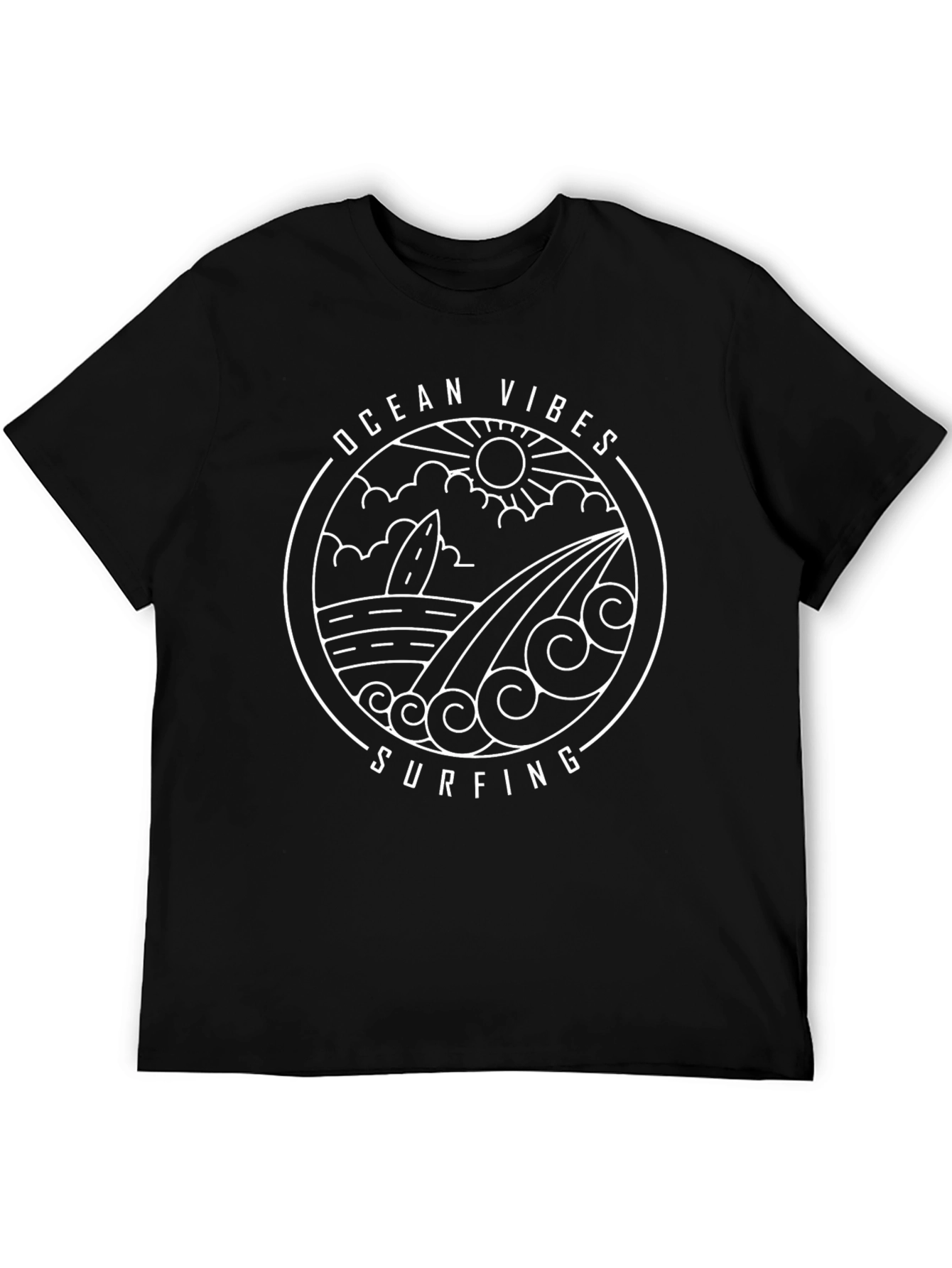 Ocean Vibes Surfing Graphic T-Shirt