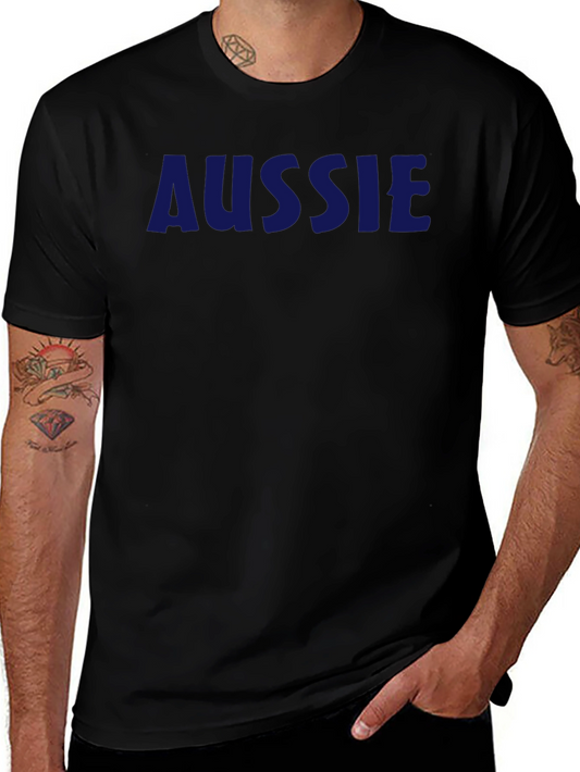 Aussie T-Shirt - Navy Blue Text
