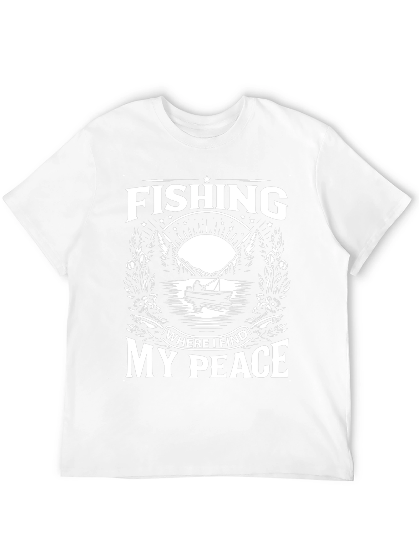 Fishing Where I Find My Peace Black Graphic Tee
