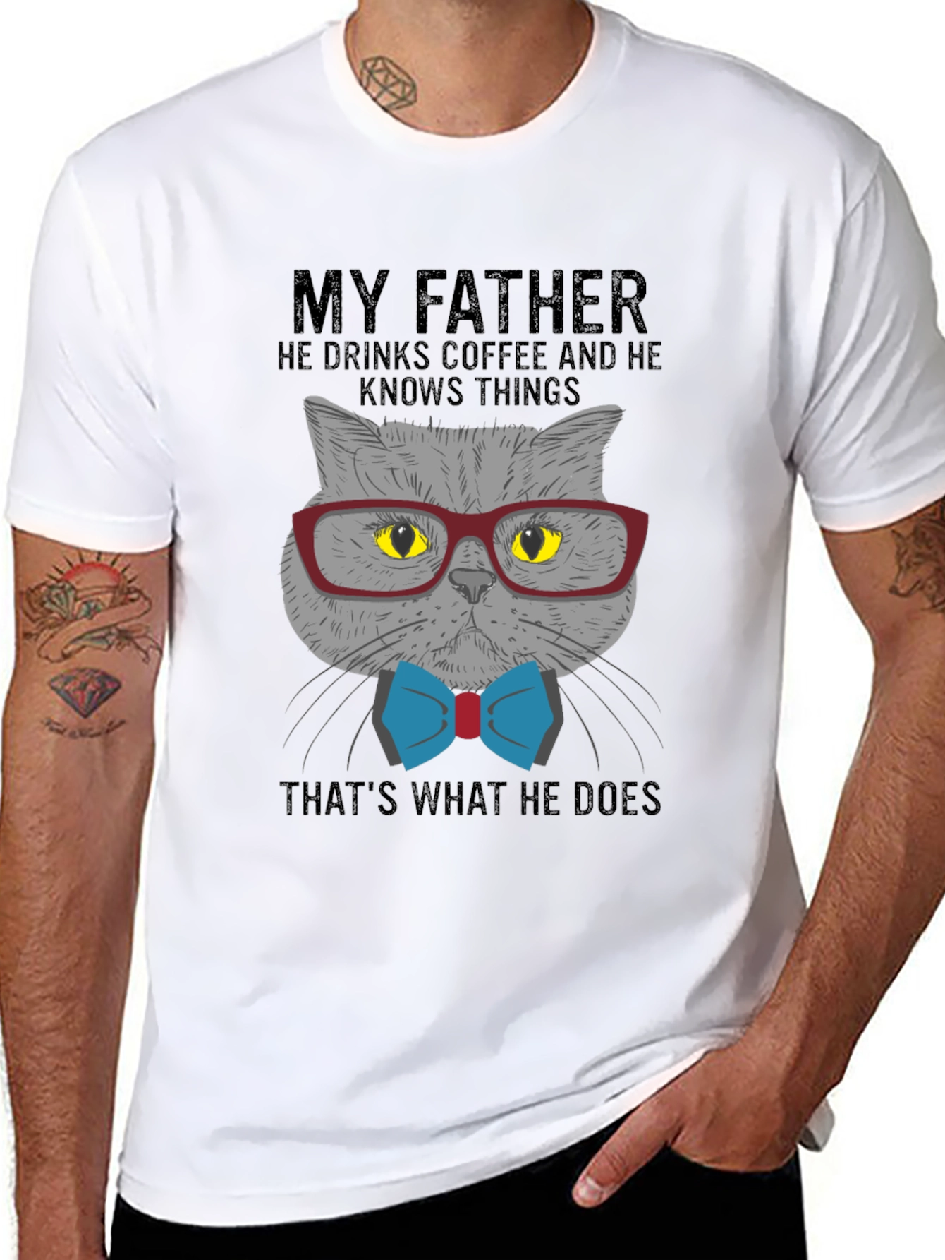 Cat Lover T-Shirt: My Father Drinks Coffee