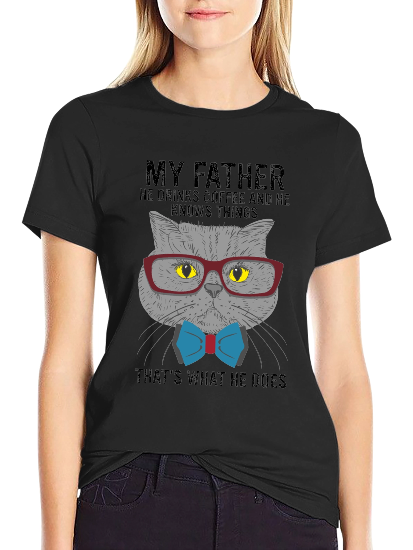 Cat Lover T-Shirt: My Father Drinks Coffee