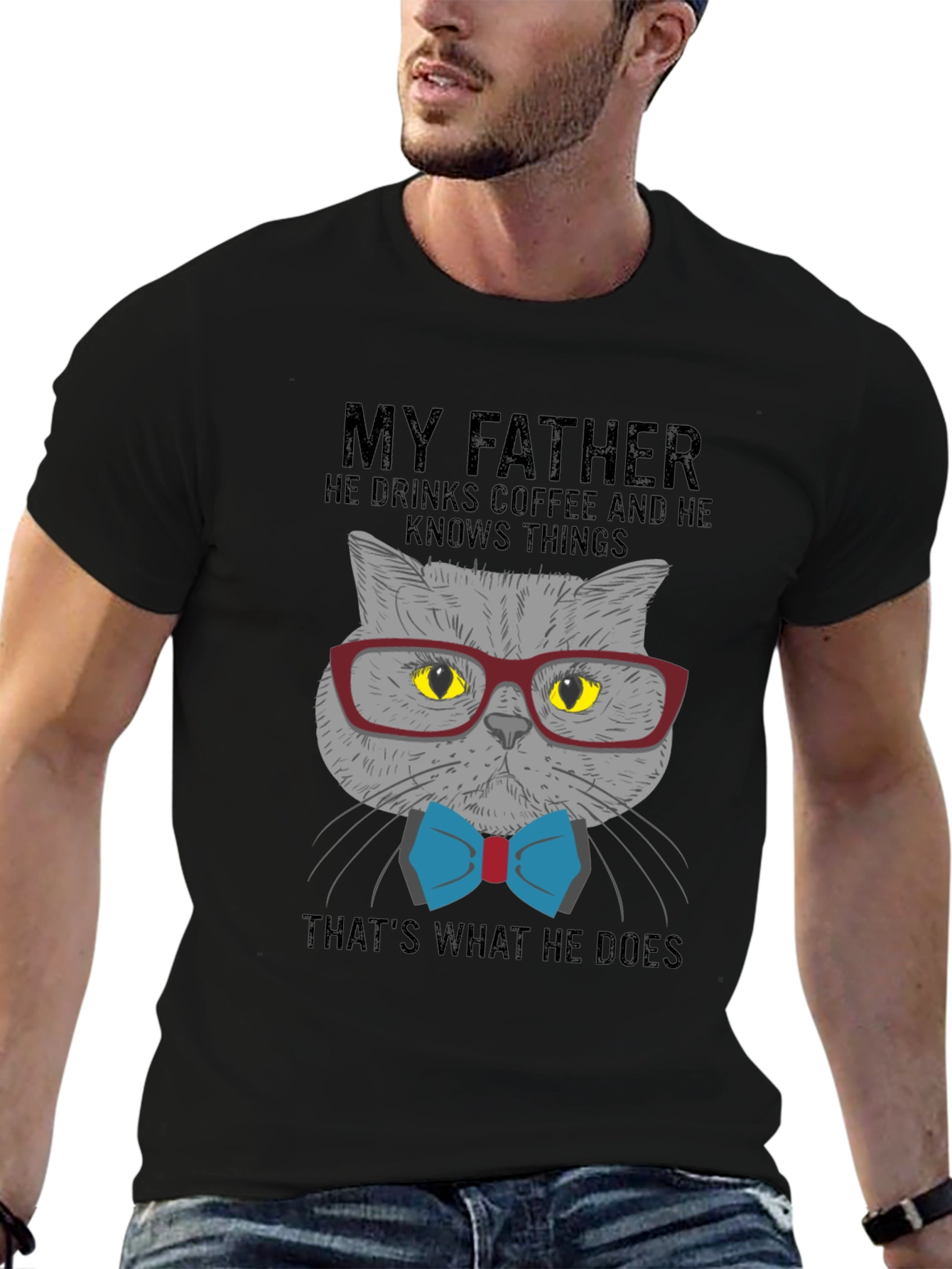 Cat Lover T-Shirt: My Father Drinks Coffee