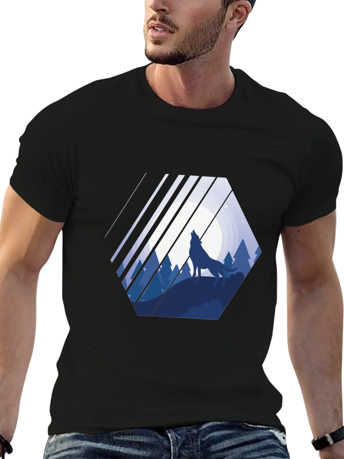 Wolf Howling Graphic T-Shirt