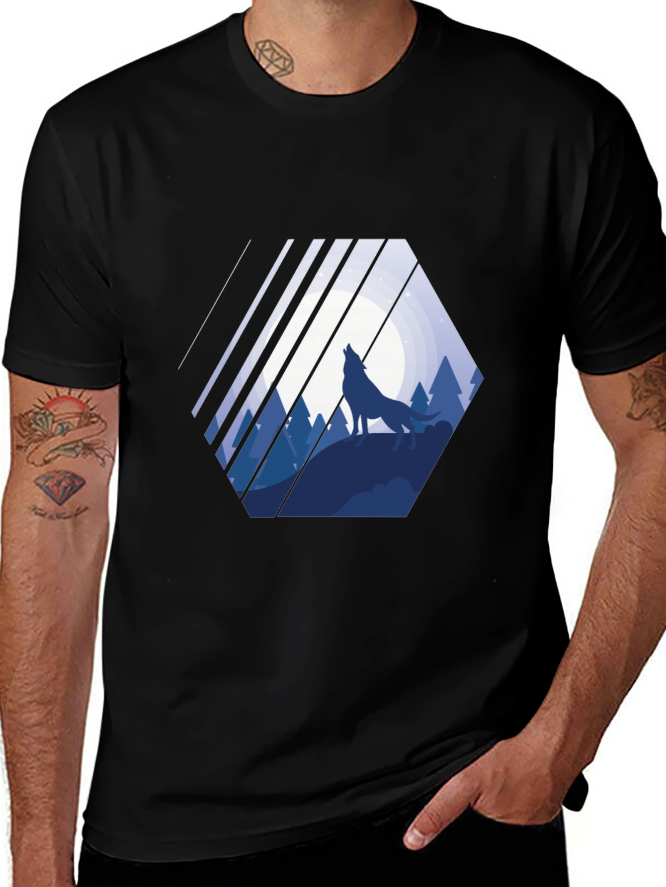 Wolf Howling Graphic T-Shirt