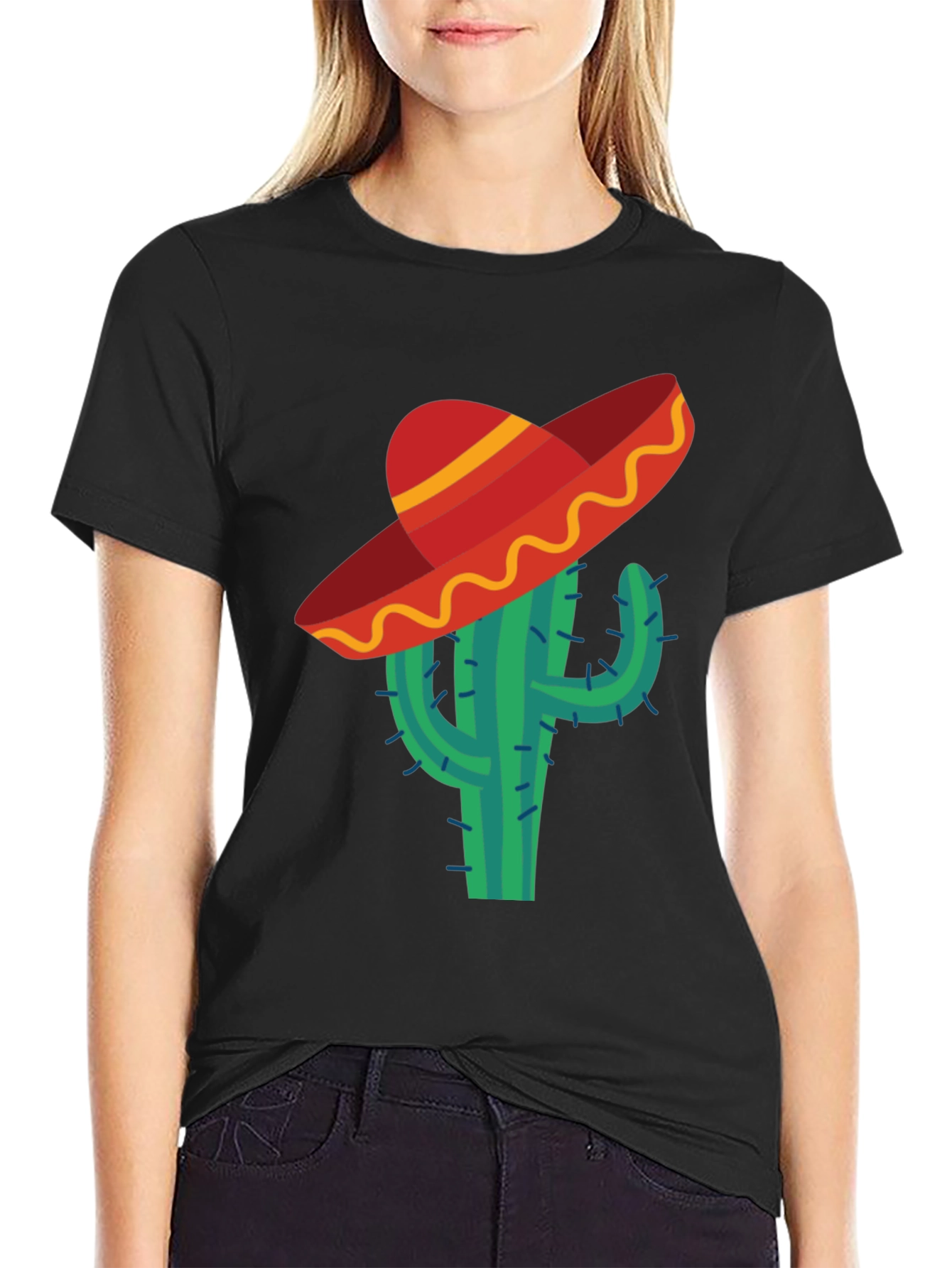 Cactus Sombrero Tee - Novelty Mens T-Shirt