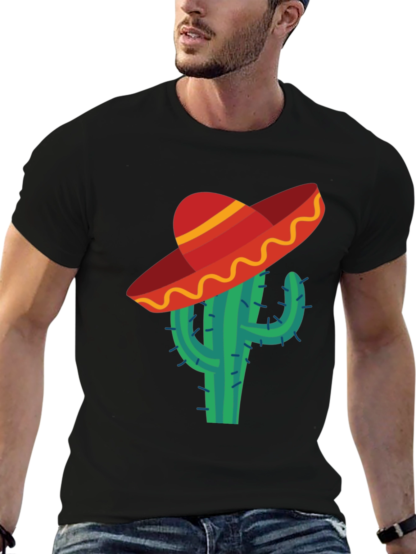 Cactus Sombrero Tee - Novelty Mens T-Shirt