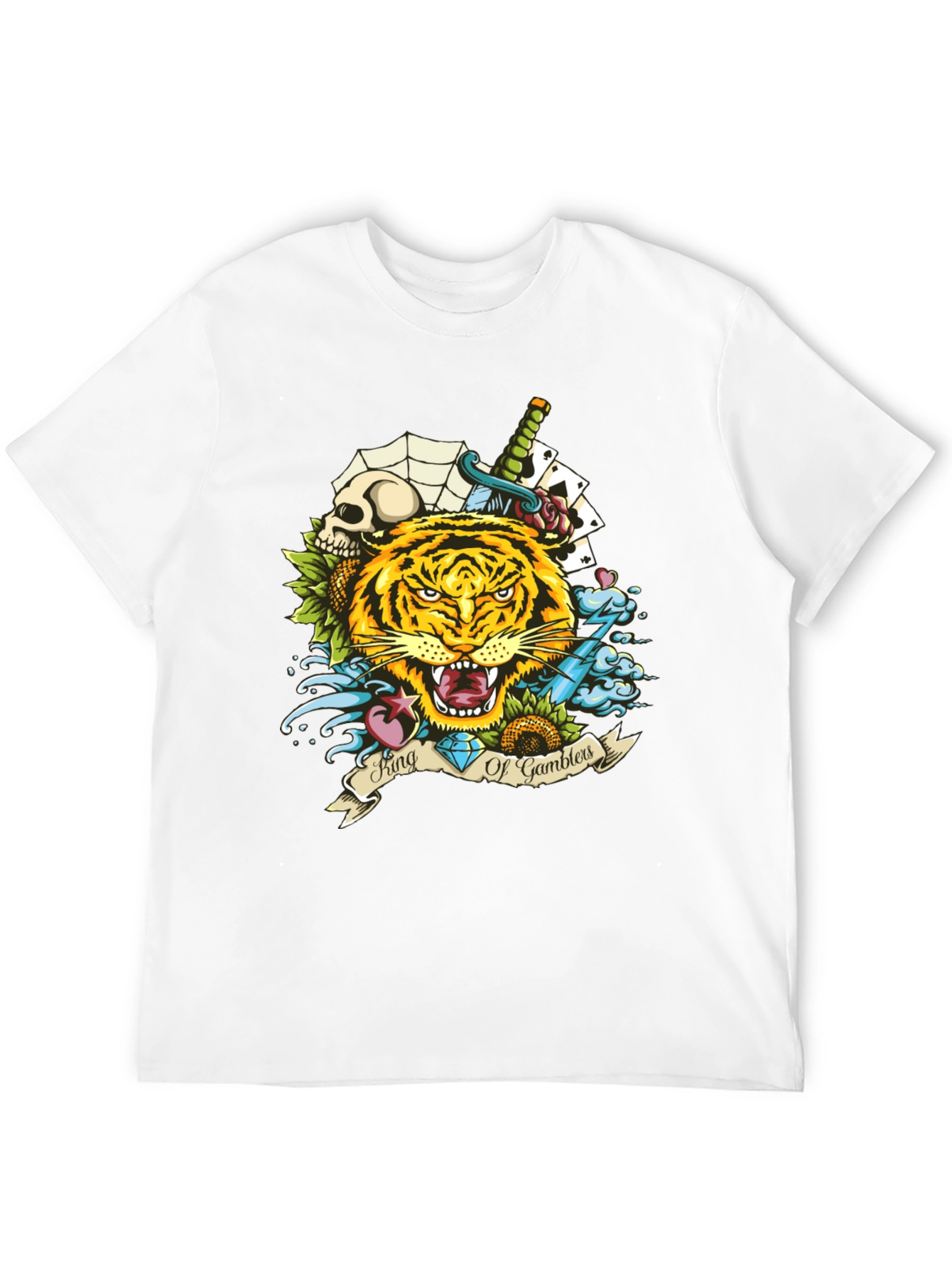 King of Gamblers Tiger Graphic Tee - Black